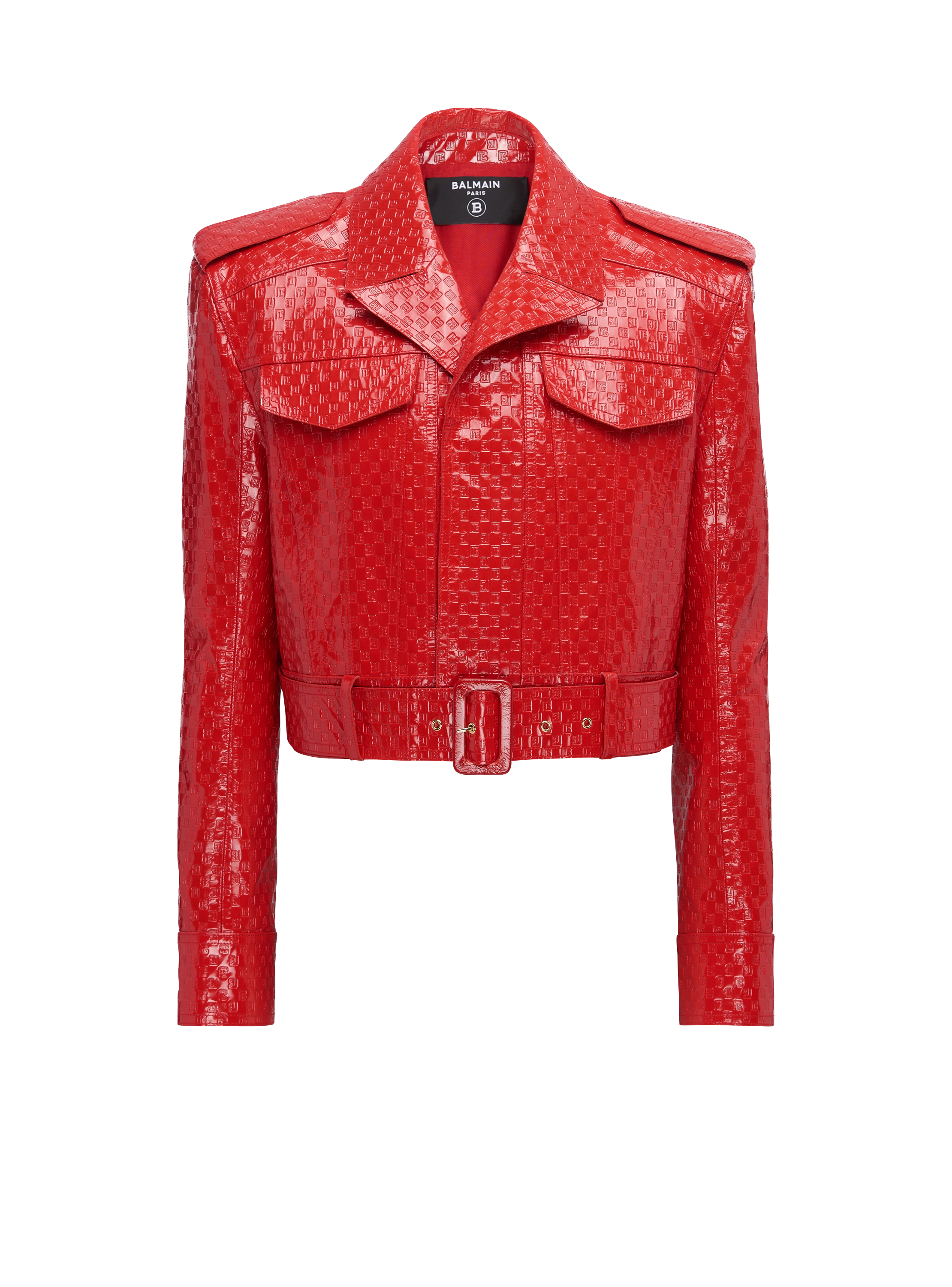 Patent leather mini monogram jacket red - Men
