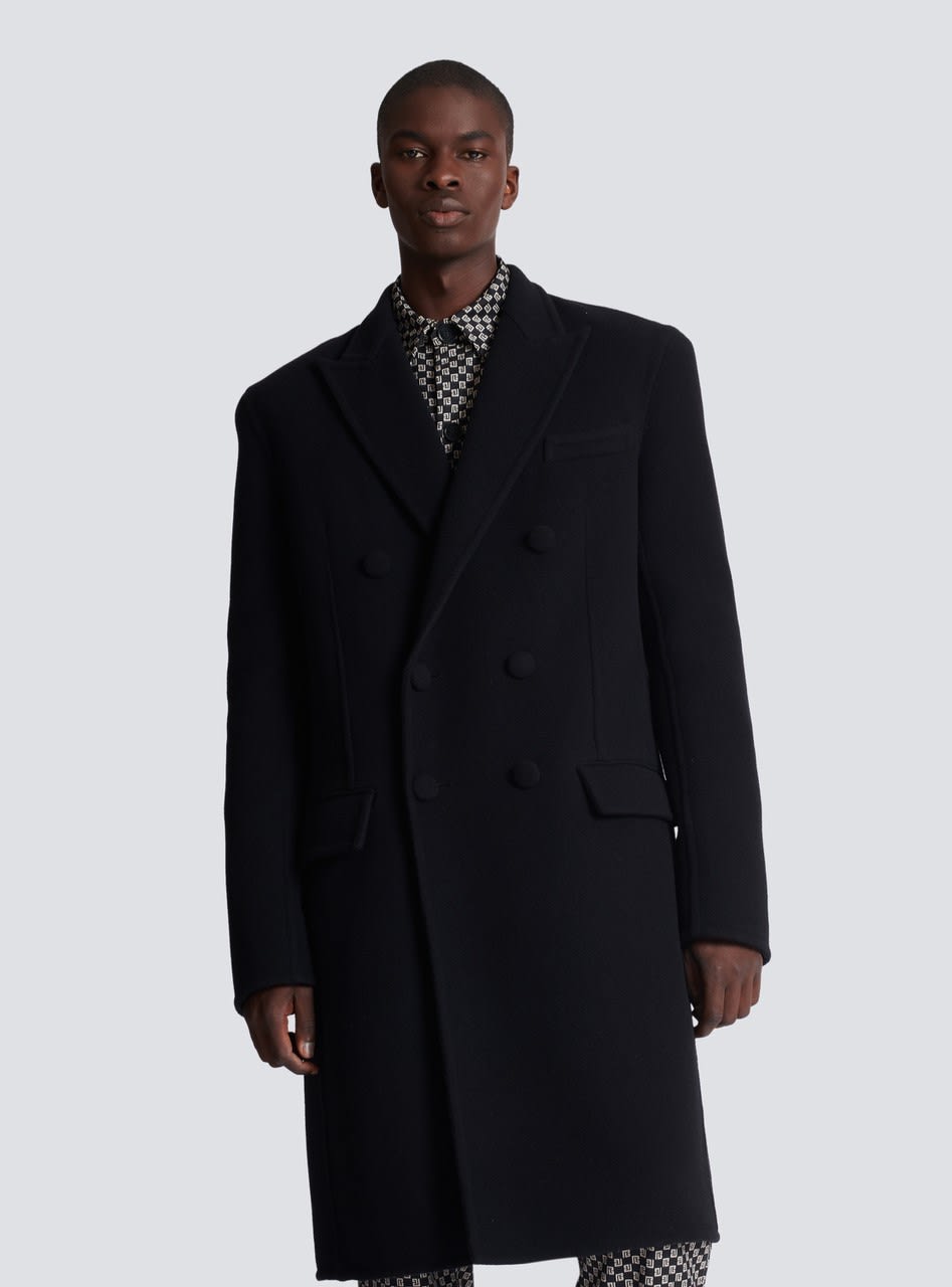 Double face wool and cashmere coat black - Men