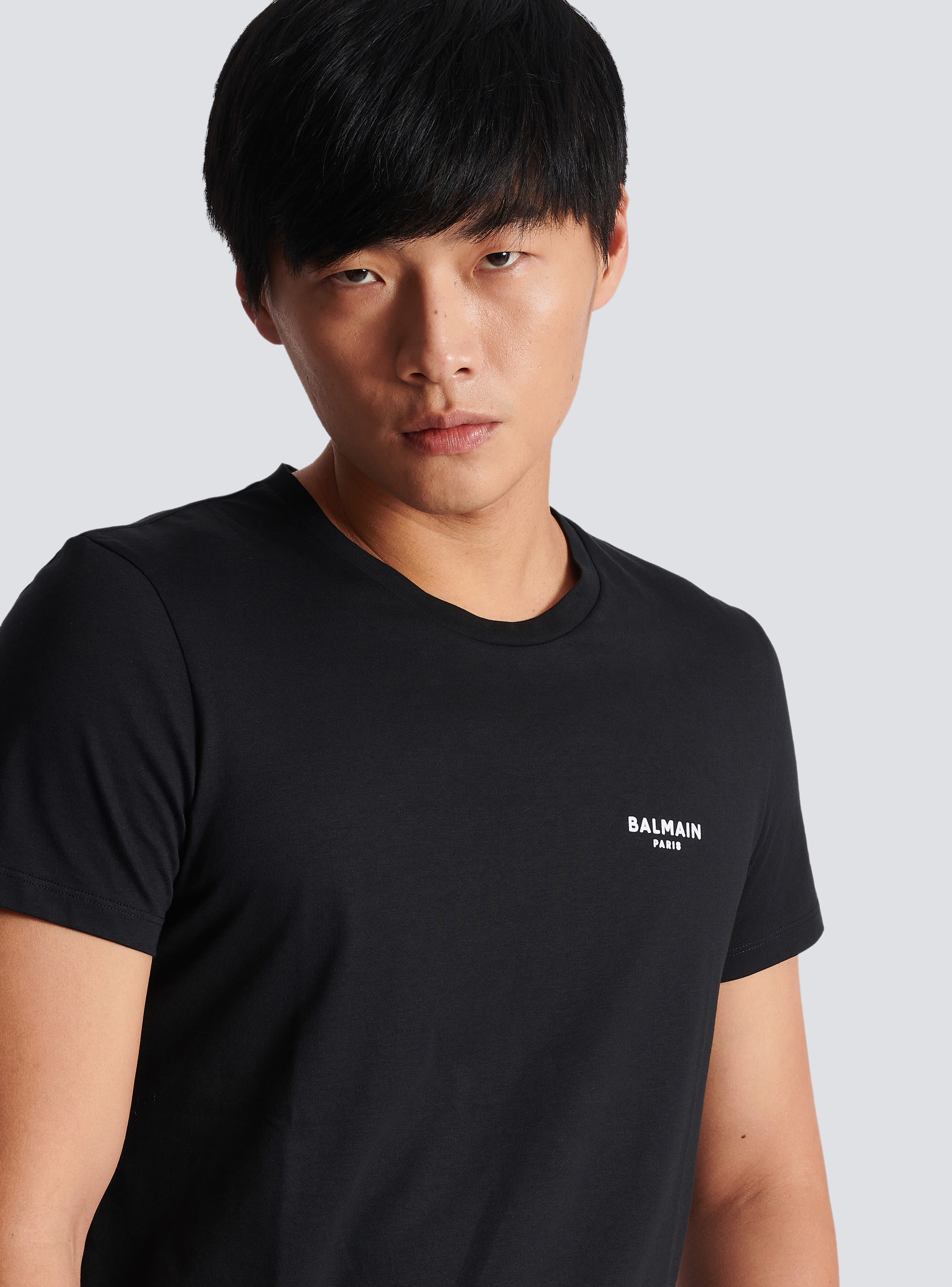 Balmain Flocked Monogram Polo Shirt in Black for Men