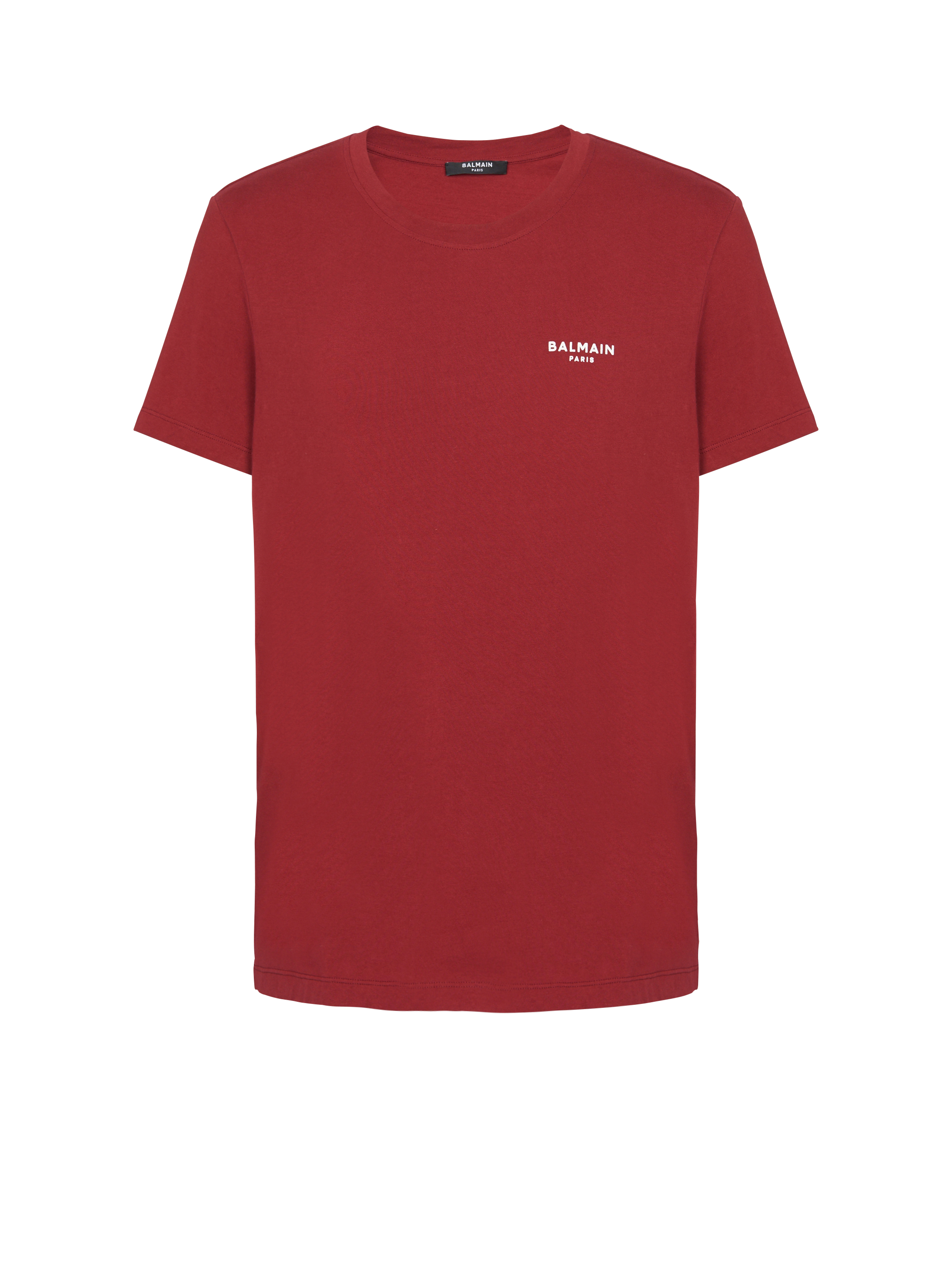 Flocked Balmain T-shirt, red, hi-res