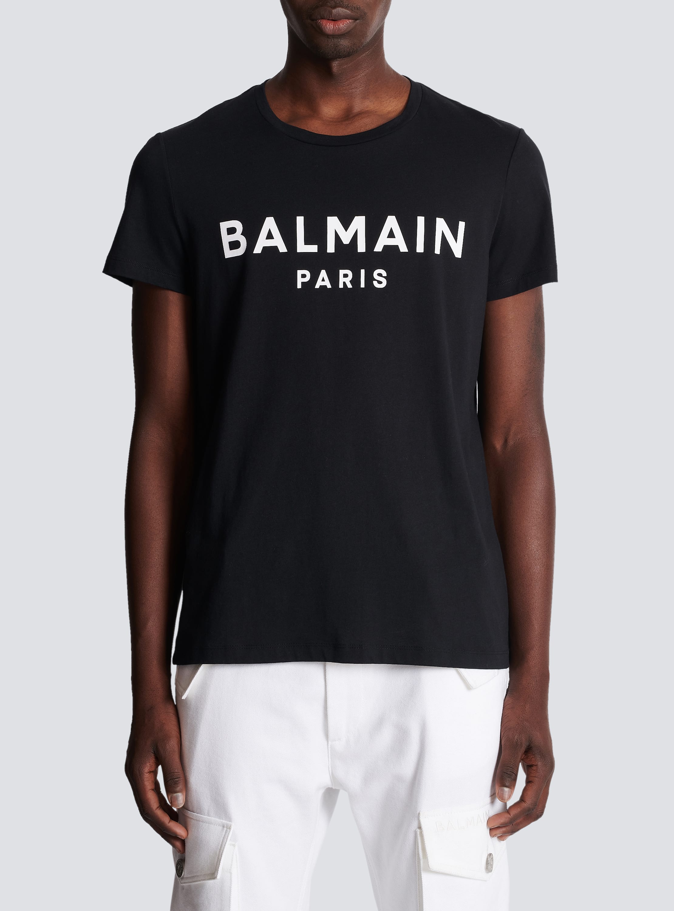 BALMAINバルマン品番新品未使用 ◆BALMAIN◆ブラックコットン Tシャツ M