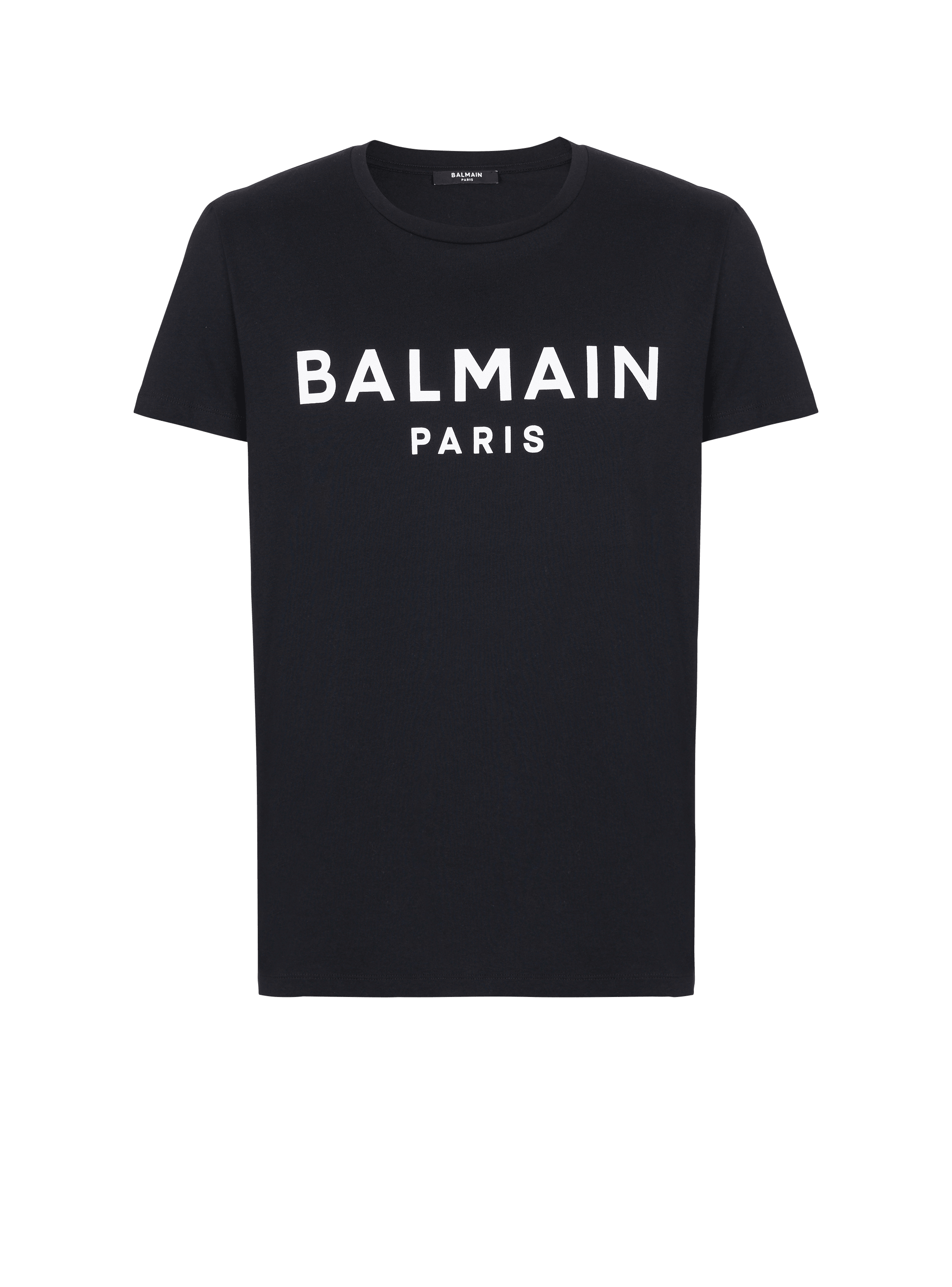 Eco-designed cotton T-shirt with Balmain Paris logo print