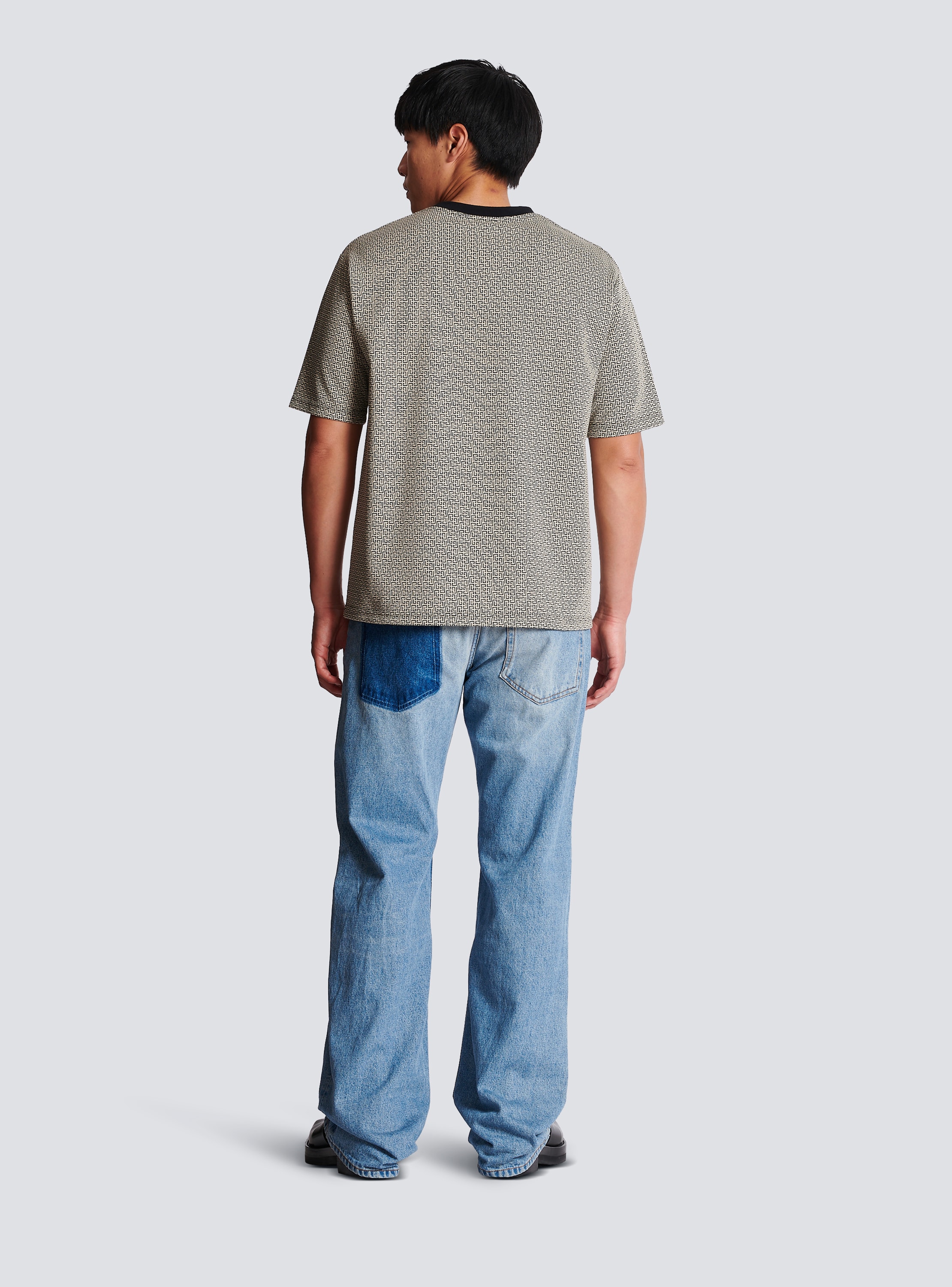 Balmain Men's Mini Monogrammed Jacquard T-Shirt
