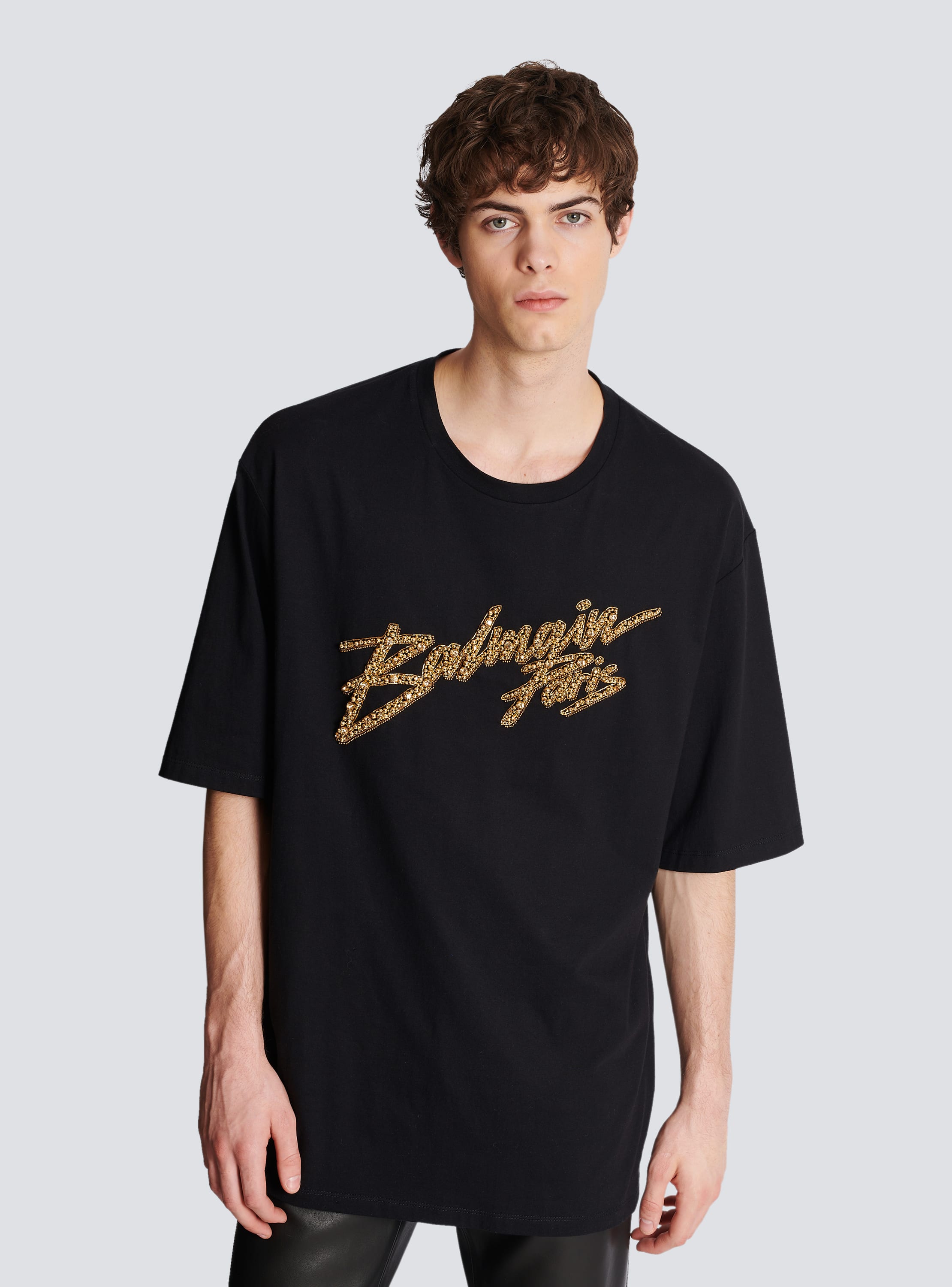 T shirt balmain noir hot sale