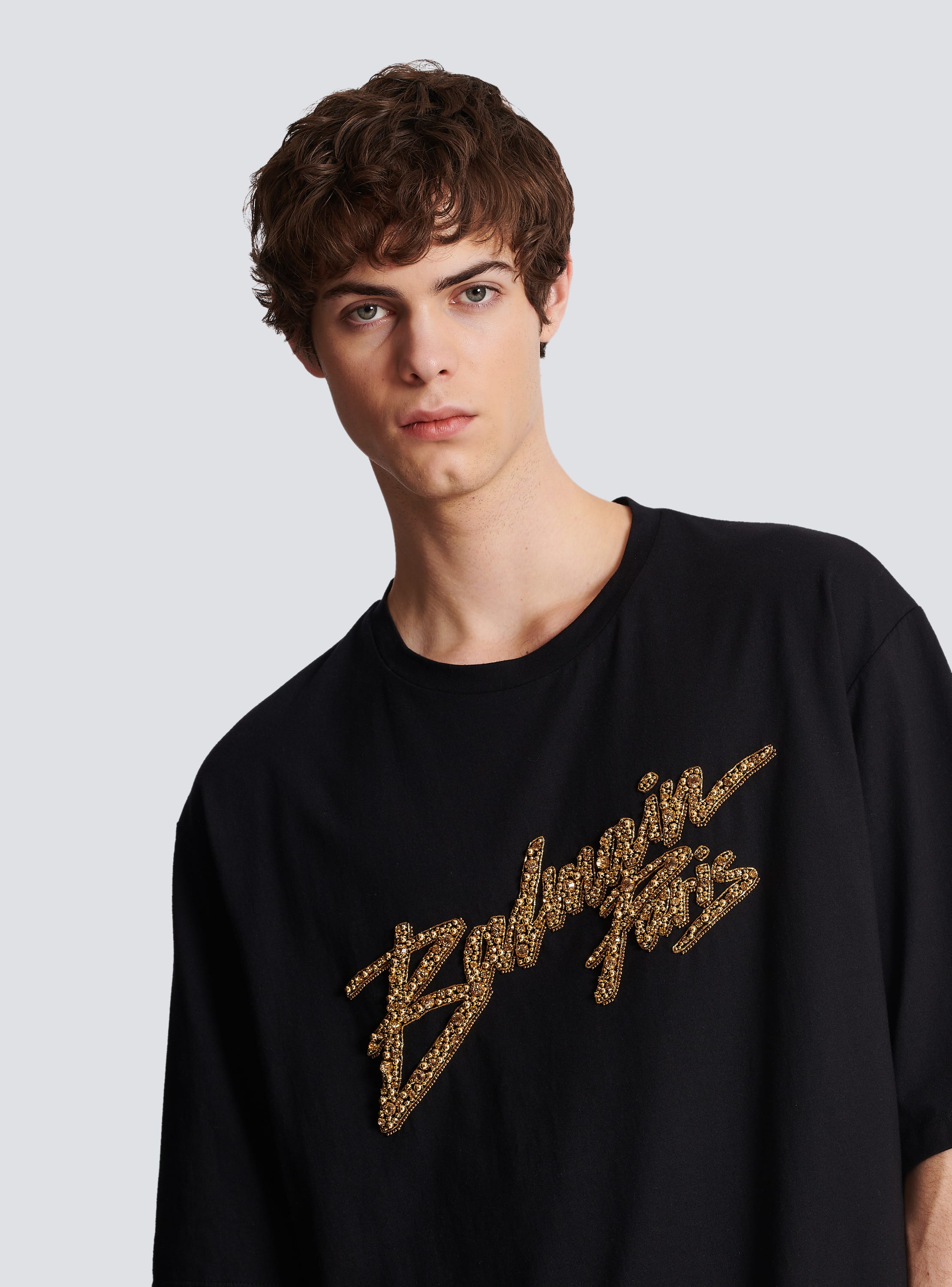 Balmain black discount and gold shirt