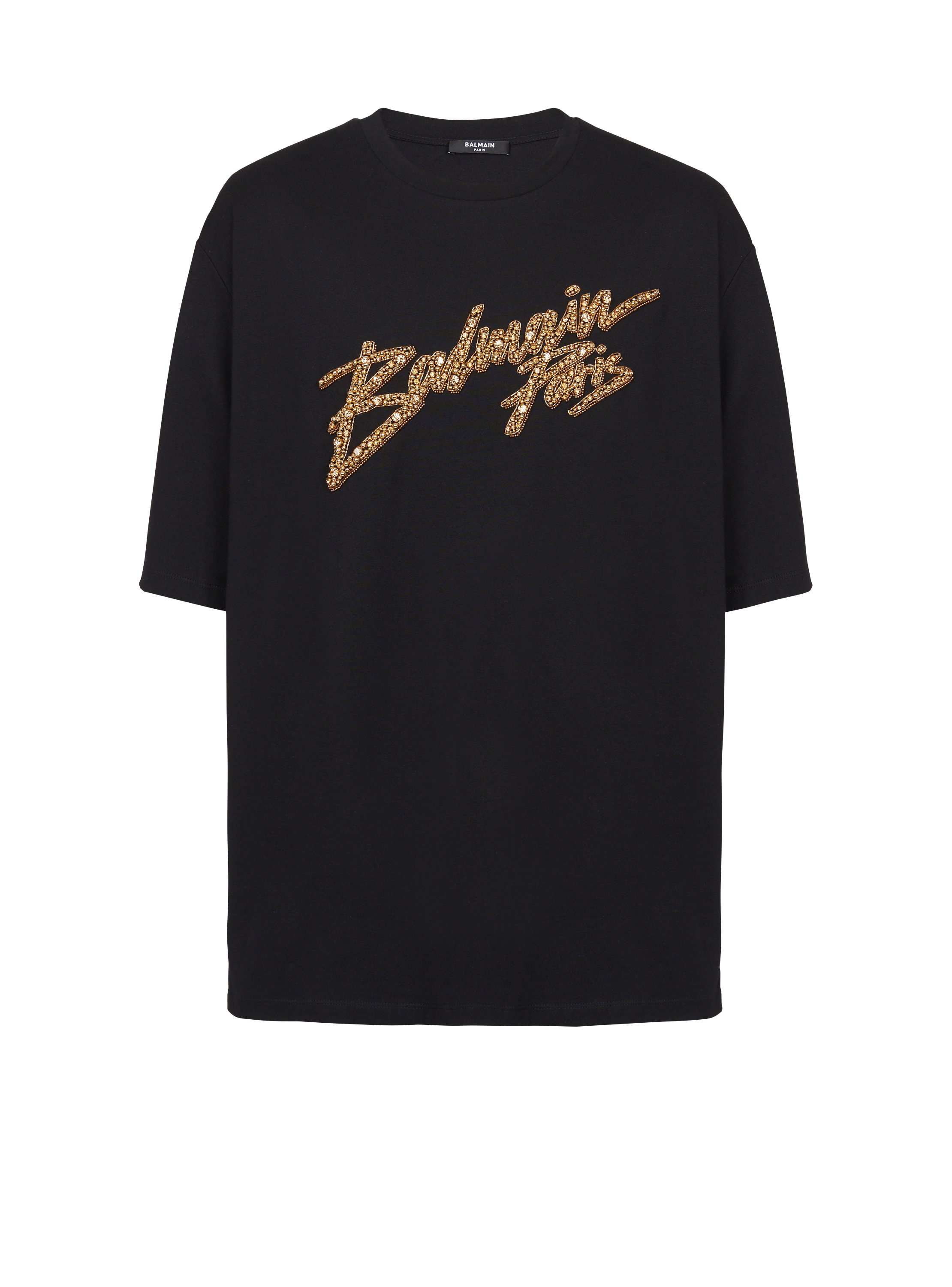 T-shirt Balmain signature , noir, hi-res