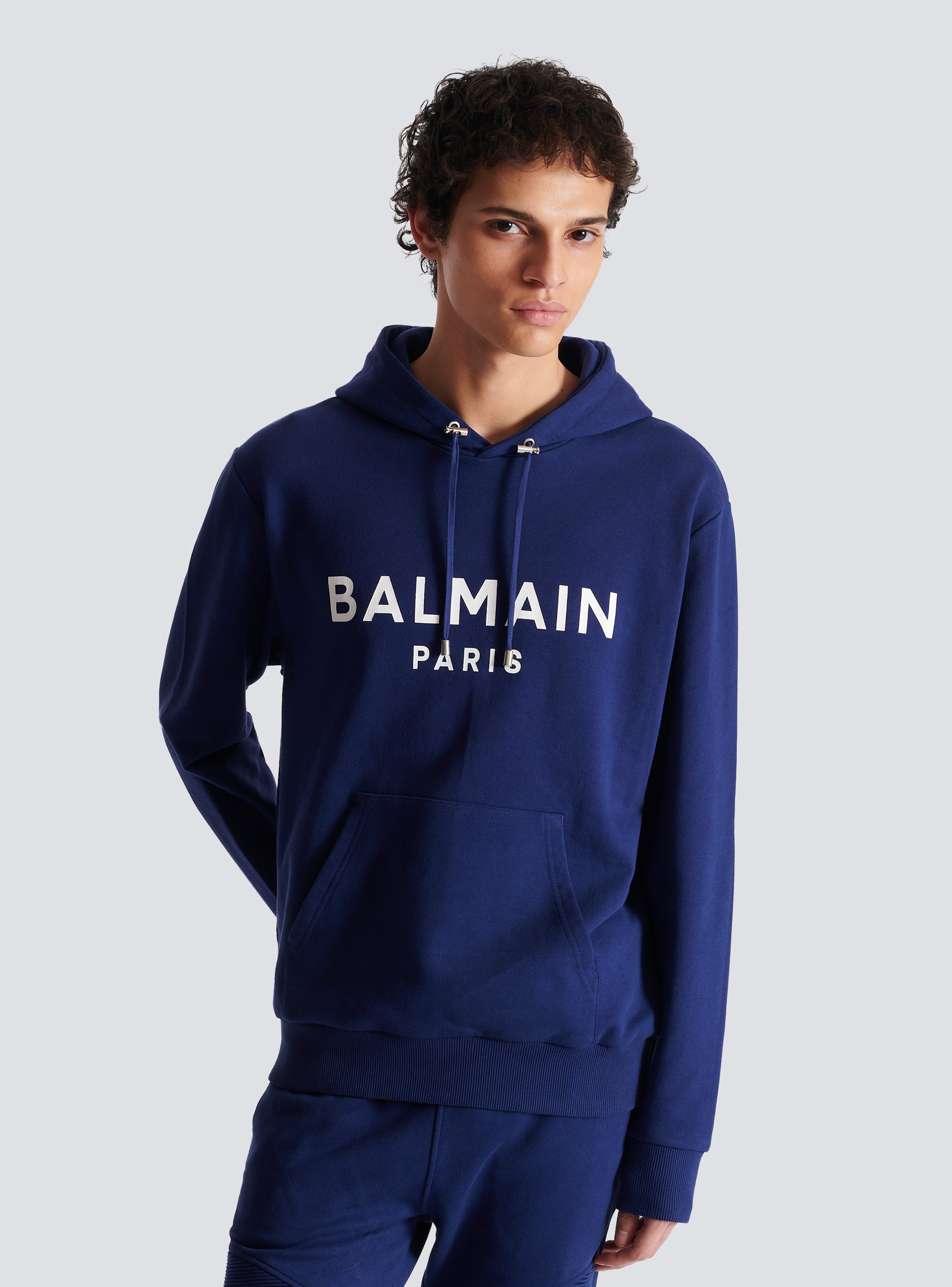 Balmain logo print hooded sweatshirt - Pink