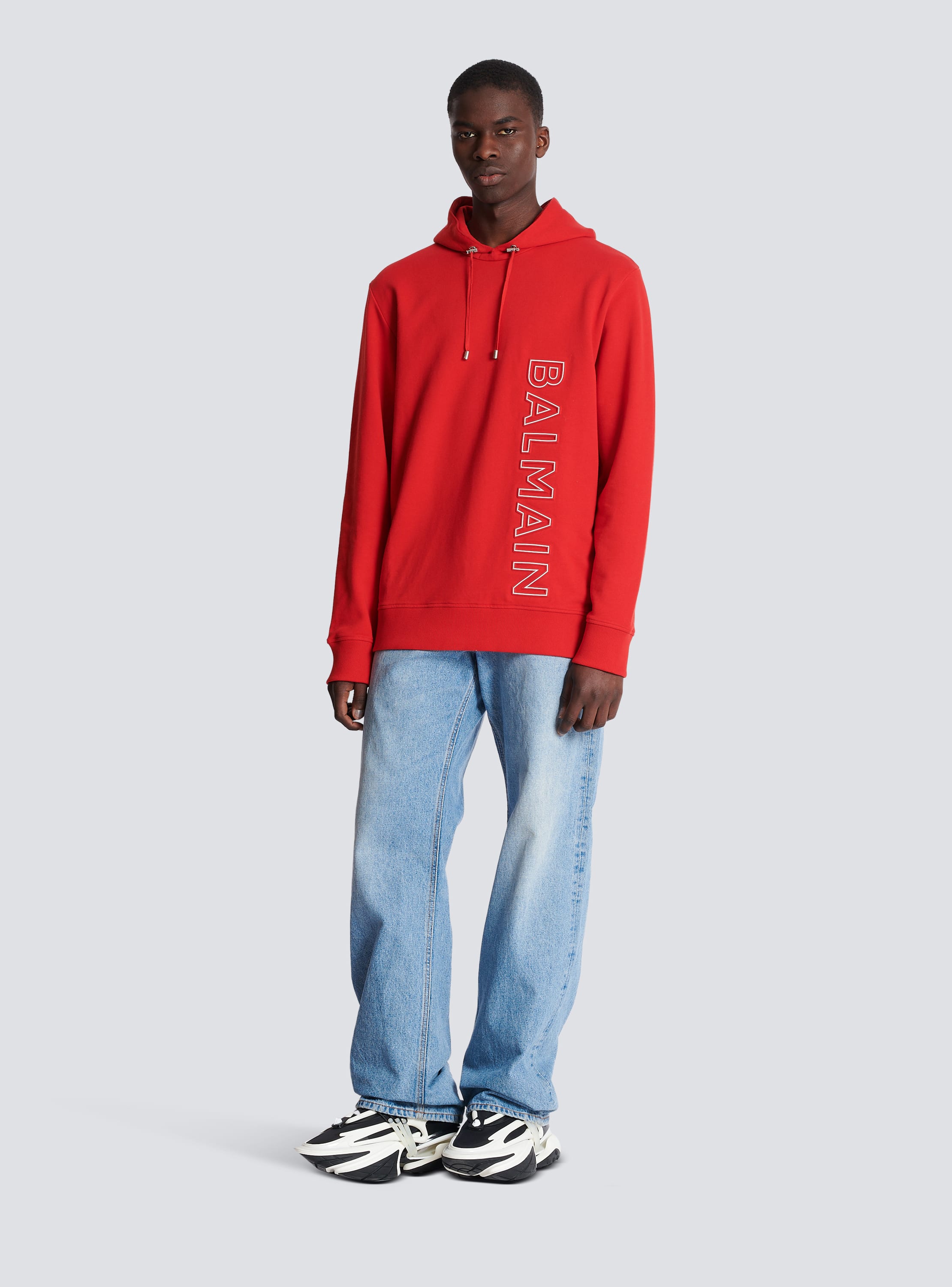 Red balmain hoodie new arrivals