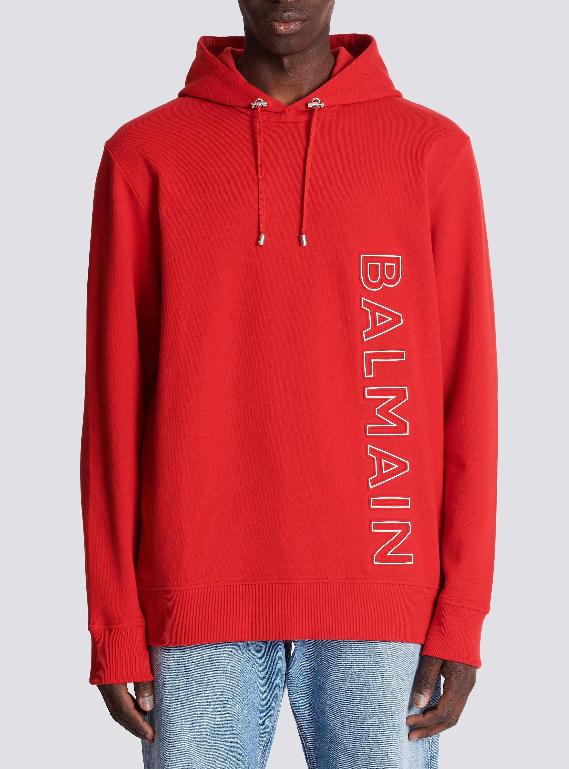 Embossed Balmain hooded sweatshirt