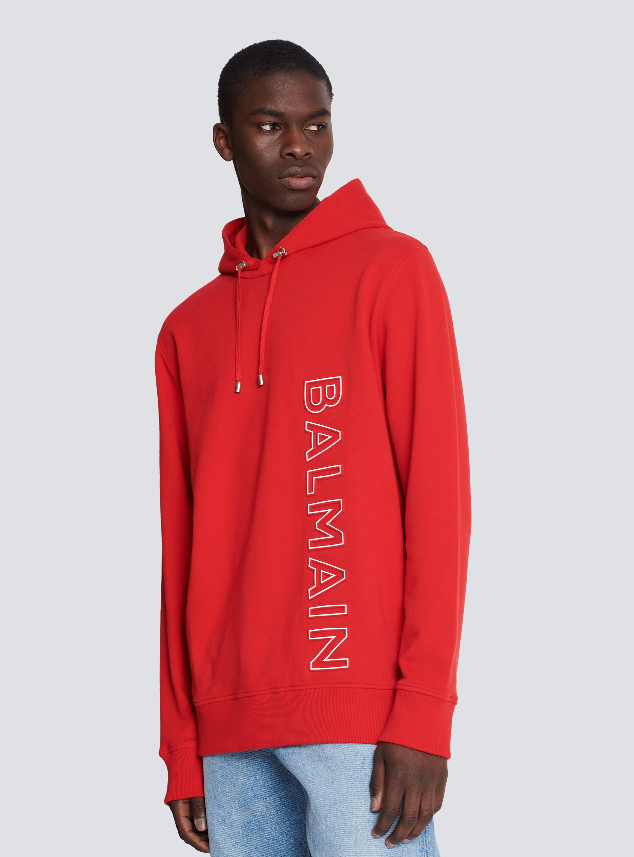 Embossed Balmain hooded red Men | BALMAIN