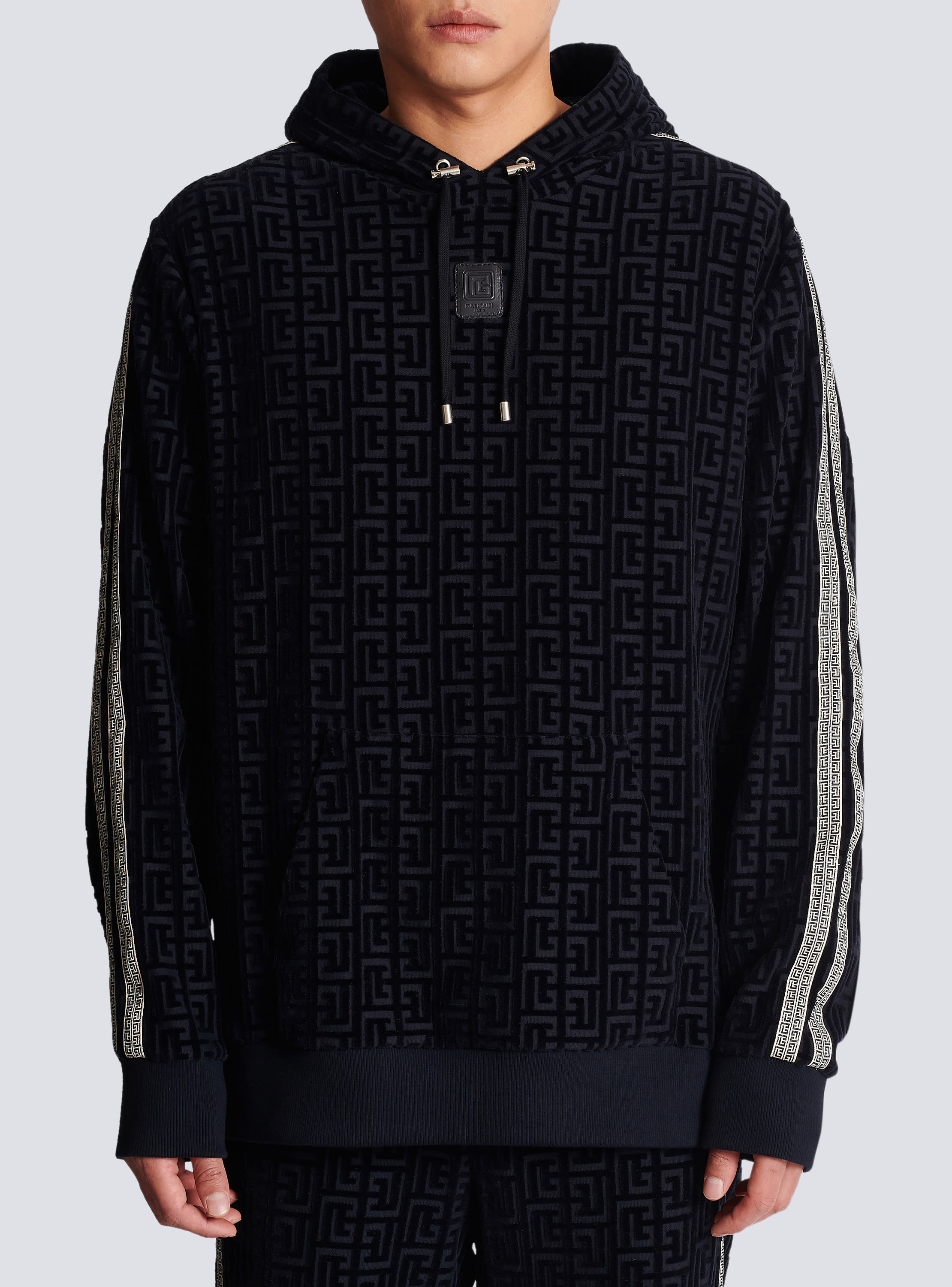 Monogram Hoodie in Black - Balmain