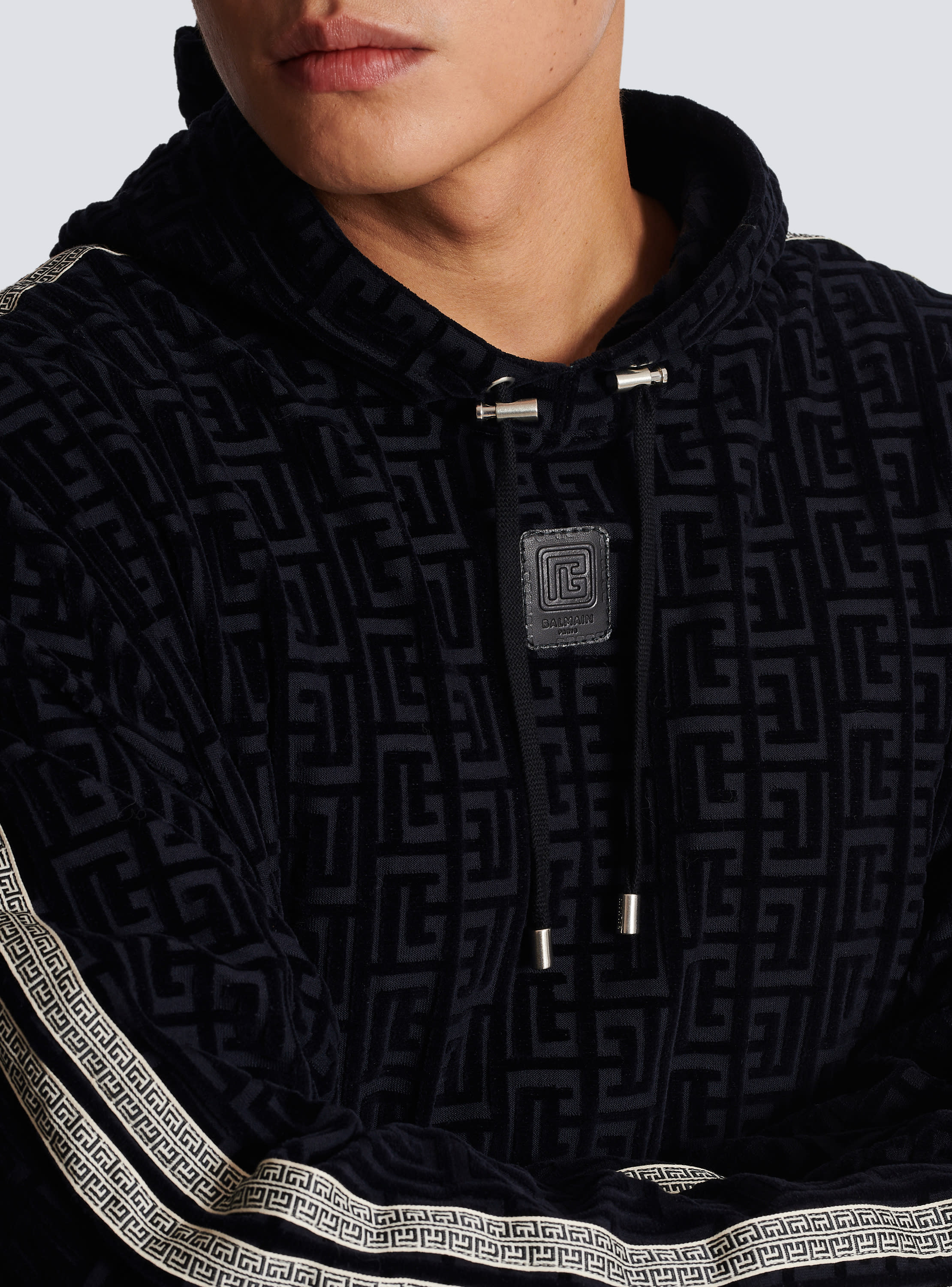 Monogram Hoodie in Black - Balmain