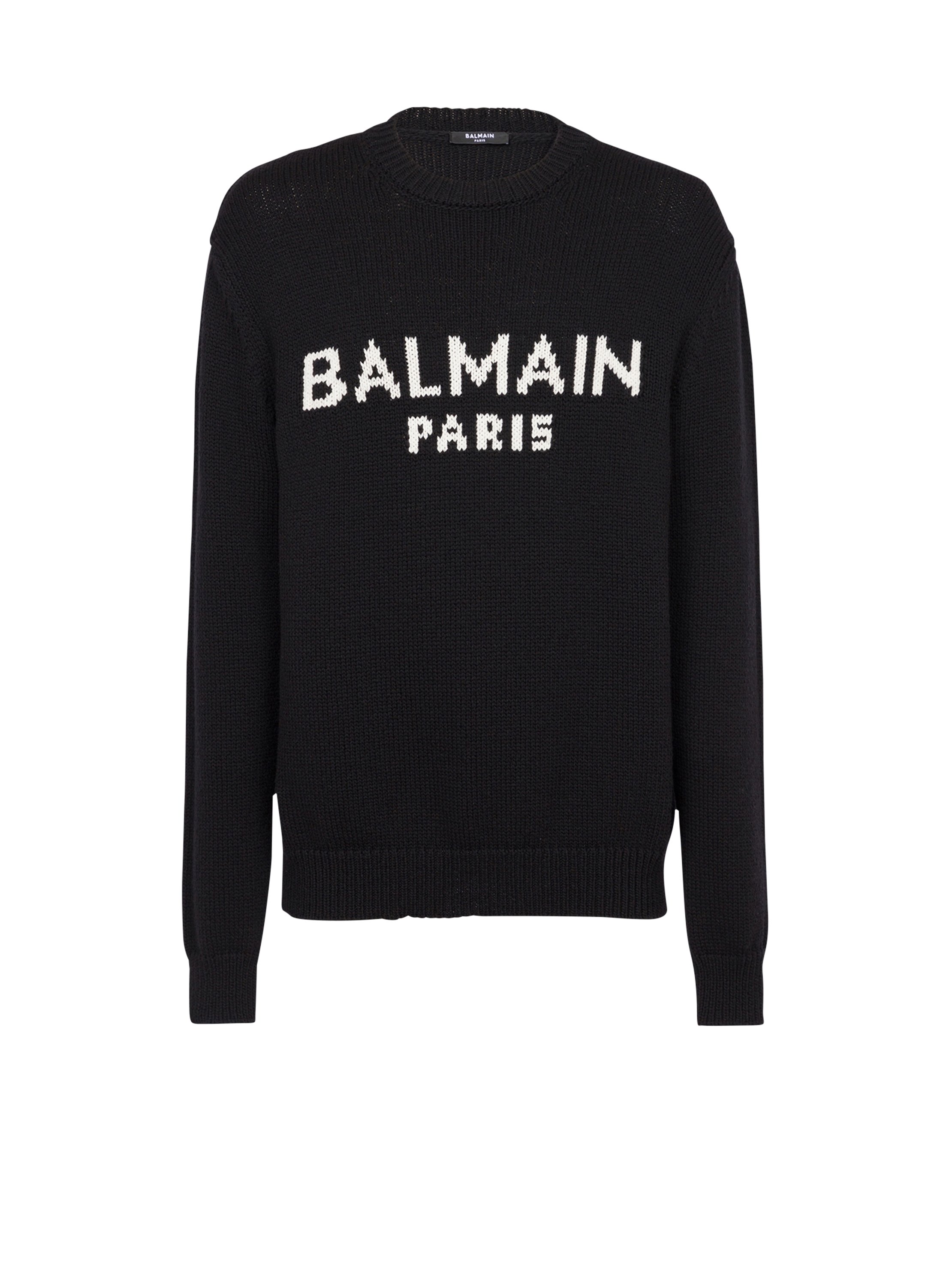 Balmain Pullover aus Merinowolle, schwarz, hi-res