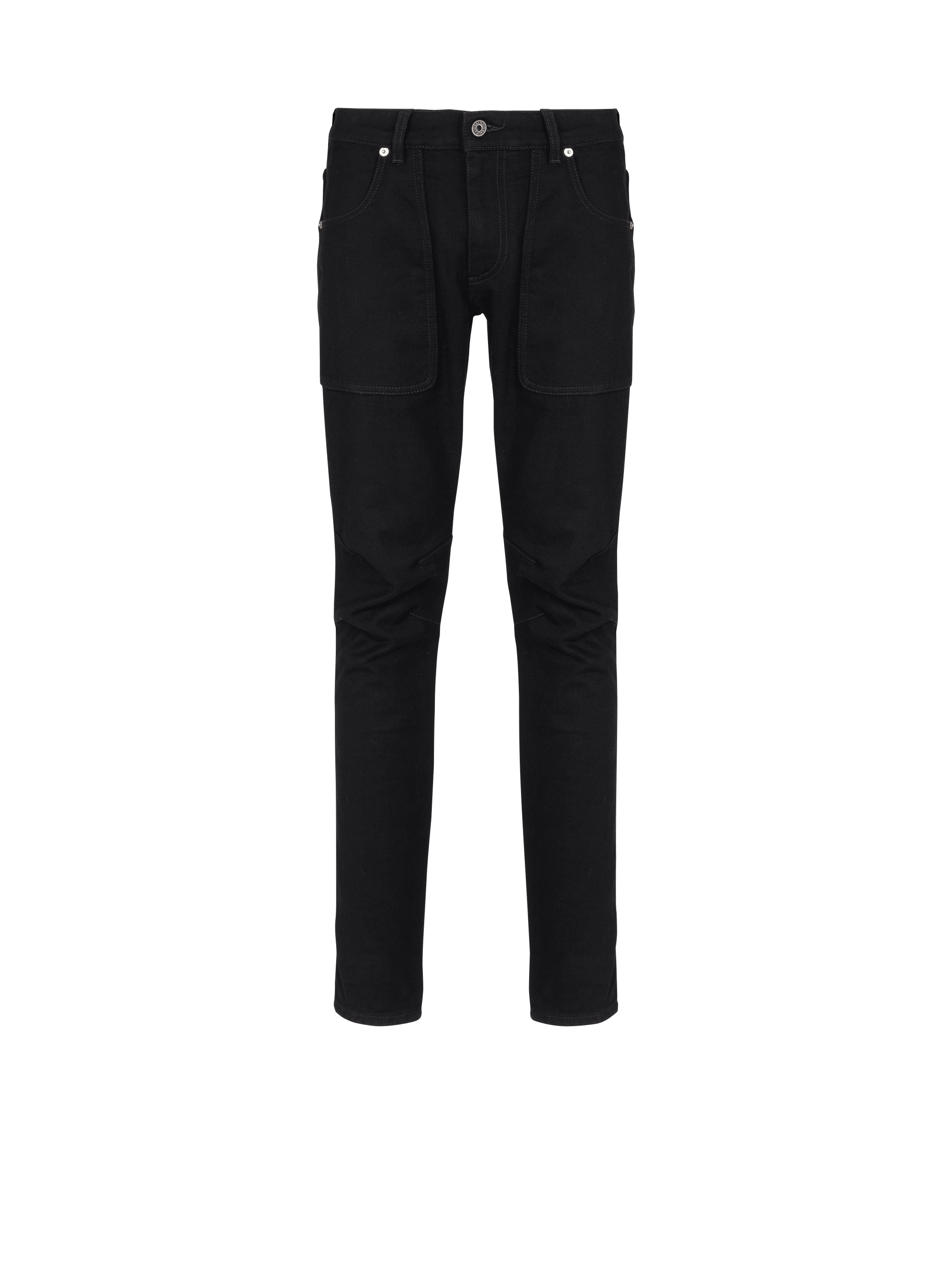 Slim-fit denim jeans, black, hi-res