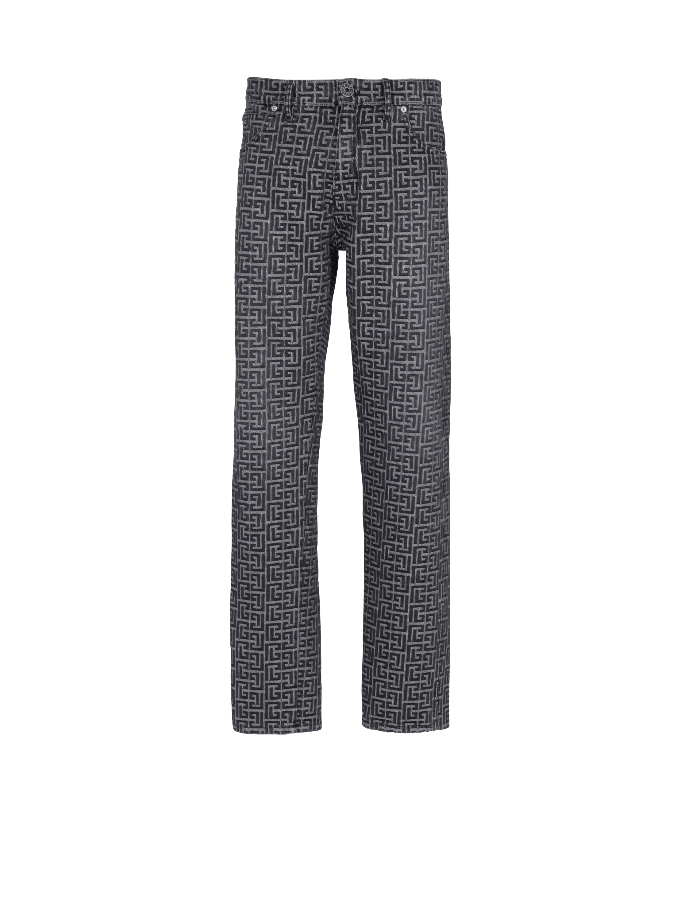 Jeans in denim jacquard monogramma