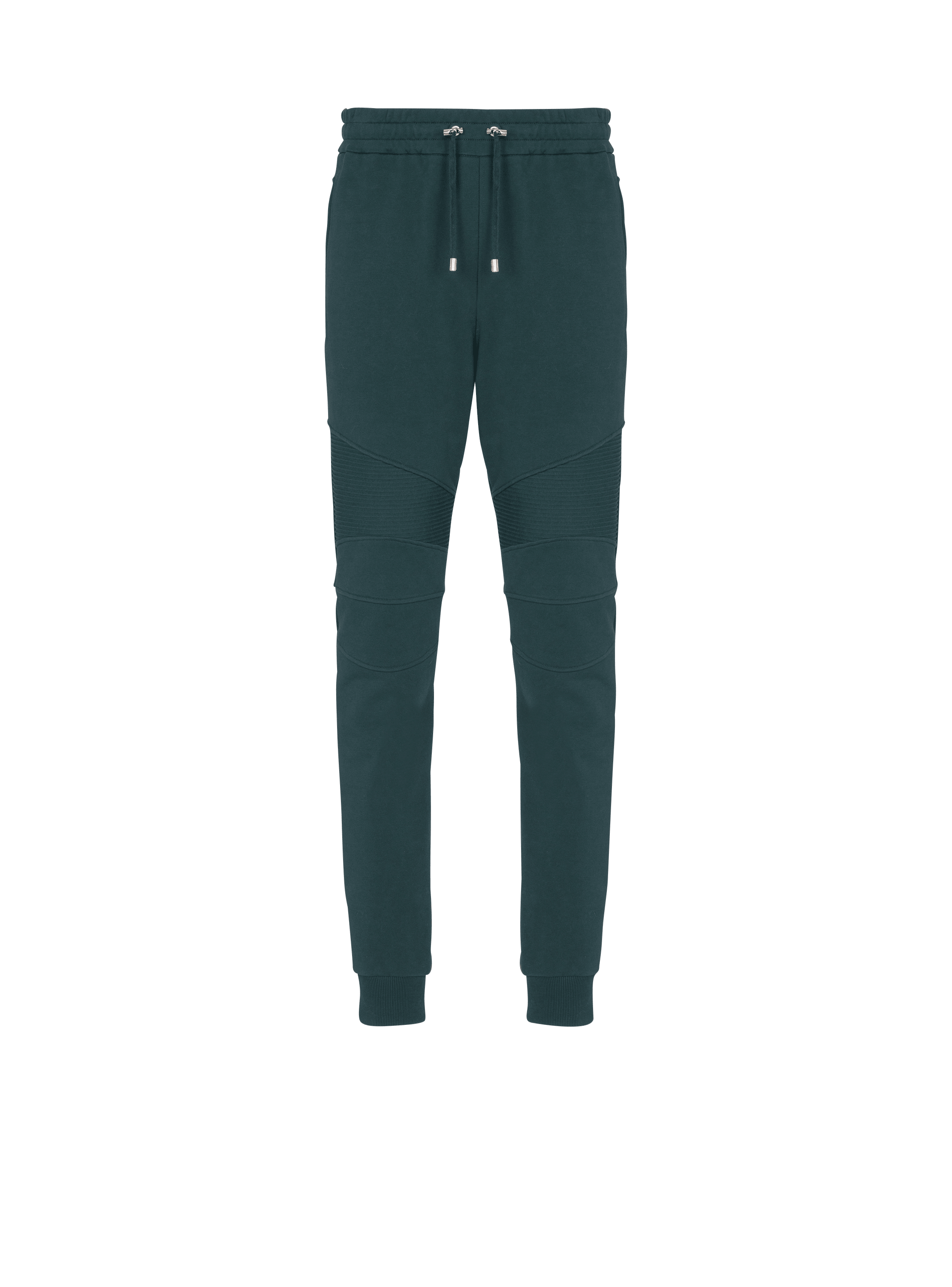 Pantalones de jogging Balmain con nervadura, verde, hi-res