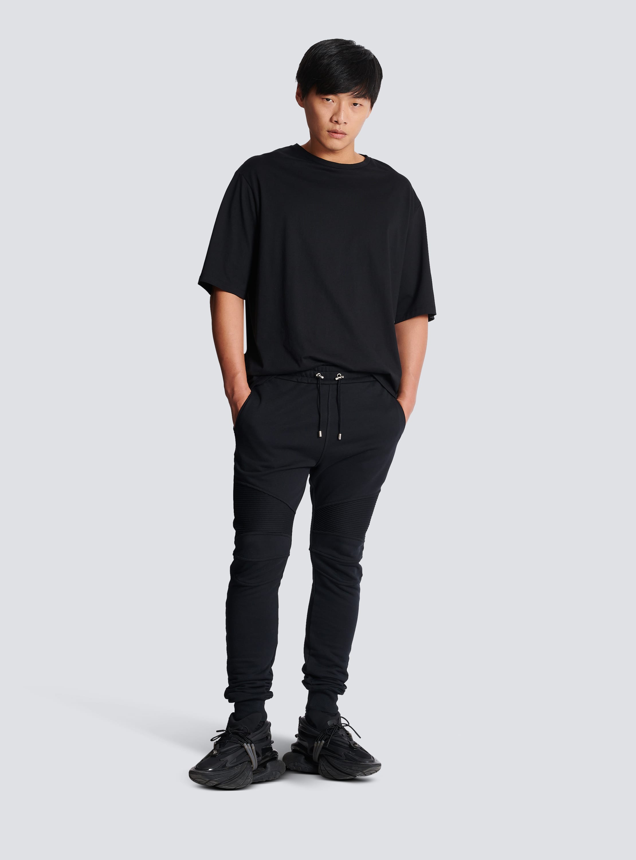 Cotton sweatpants with Balmain Paris logo black Men BALMAIN