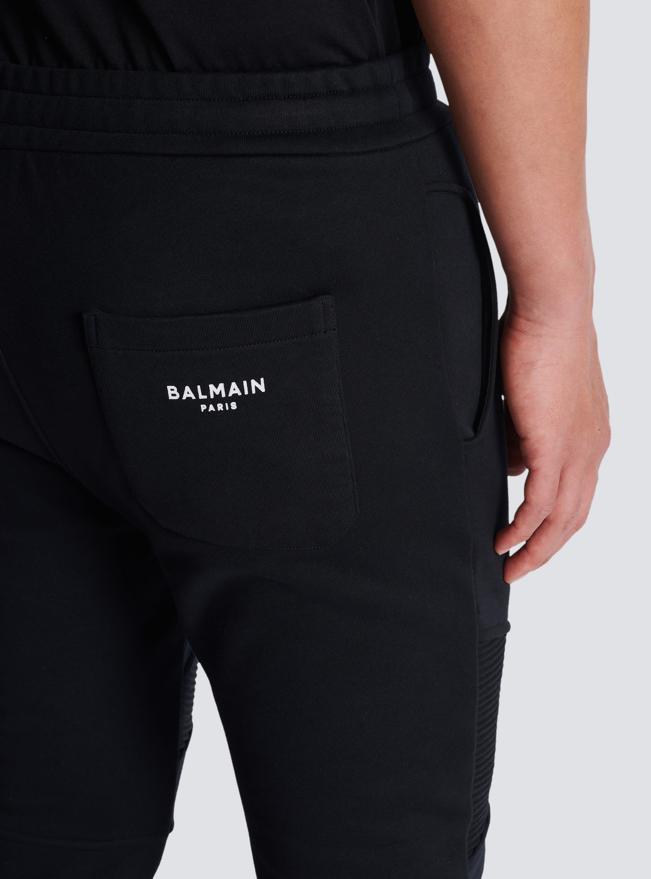 Pantalones de chándal de lujo para hombre - Pantalones de chándal negros  con logo plateado Balmain