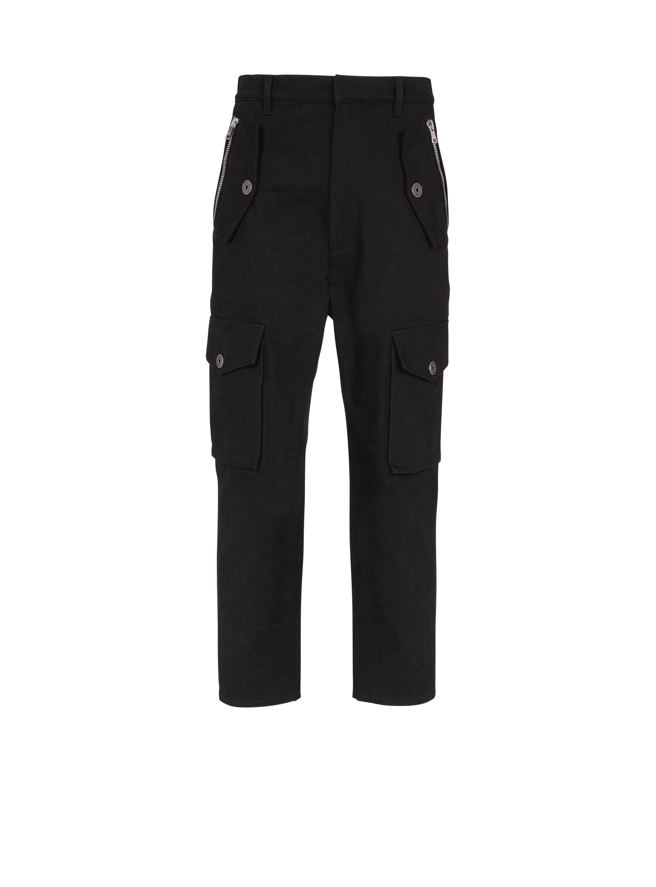 Balmain Men's Monogram Nylon Cargo Pants