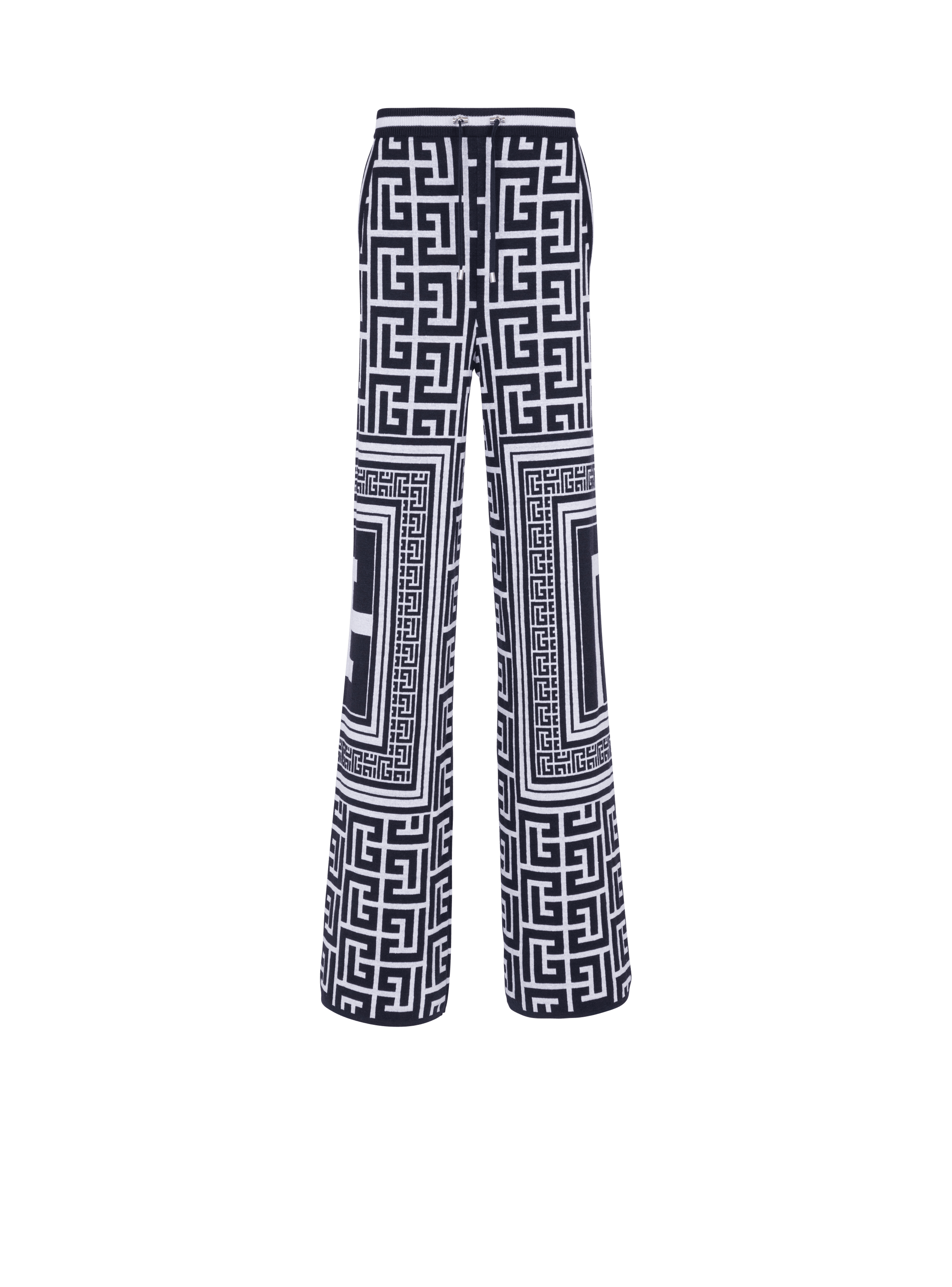 Maxi monogrammed casual trousers, navy, hi-res
