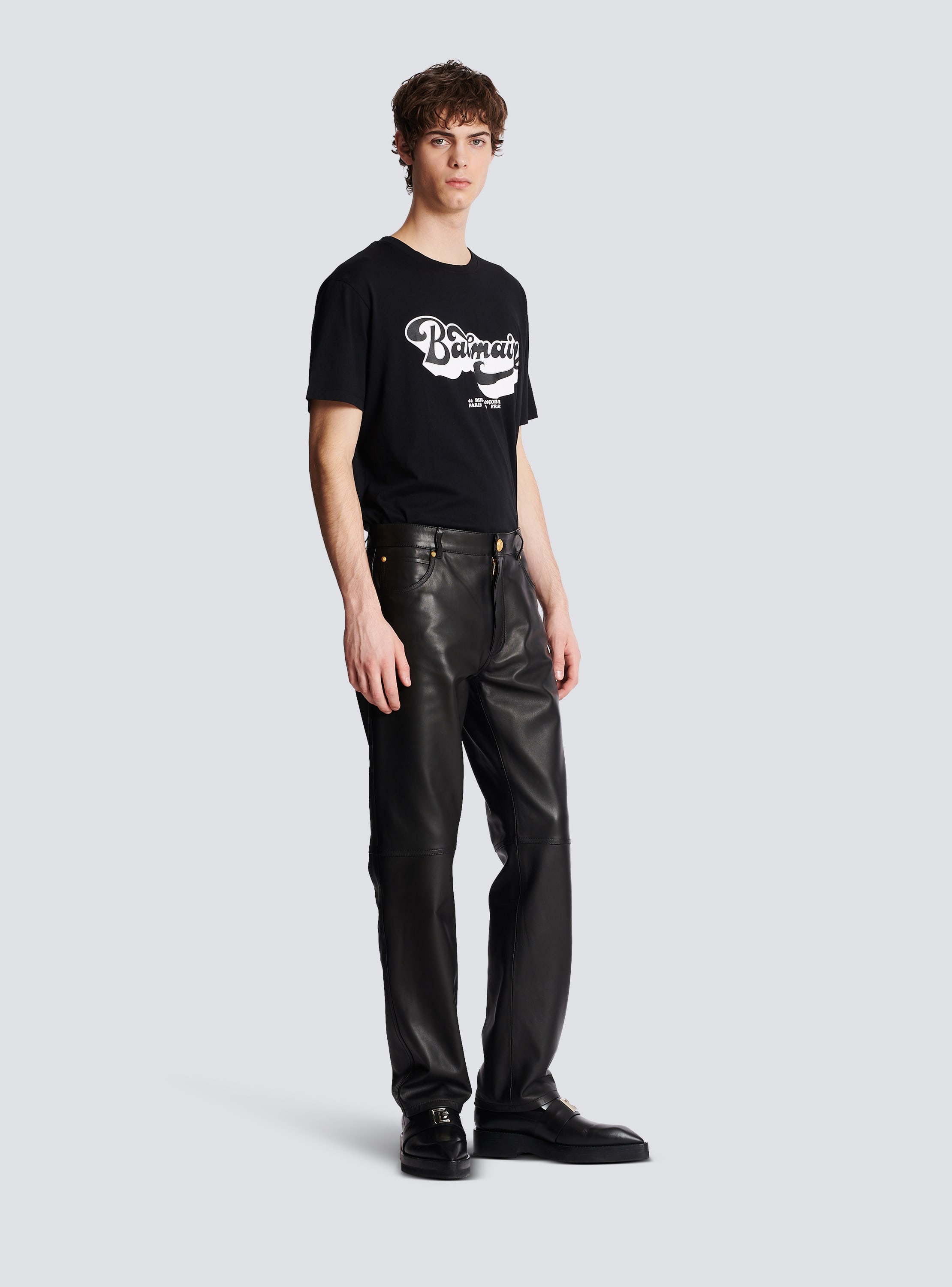Balmain Leather trousers, Men's Clothing