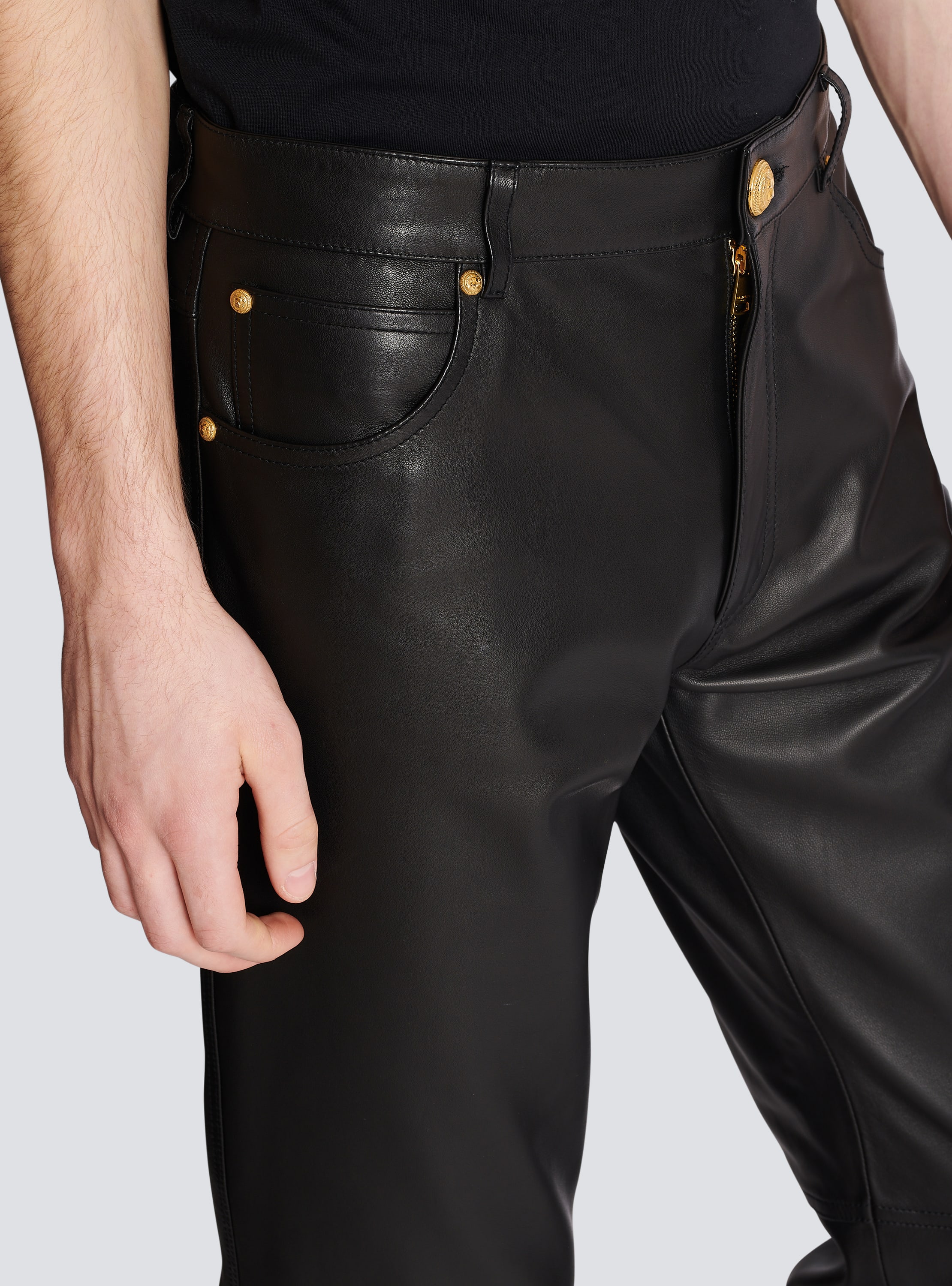 Balmain mens 2024 leather pants