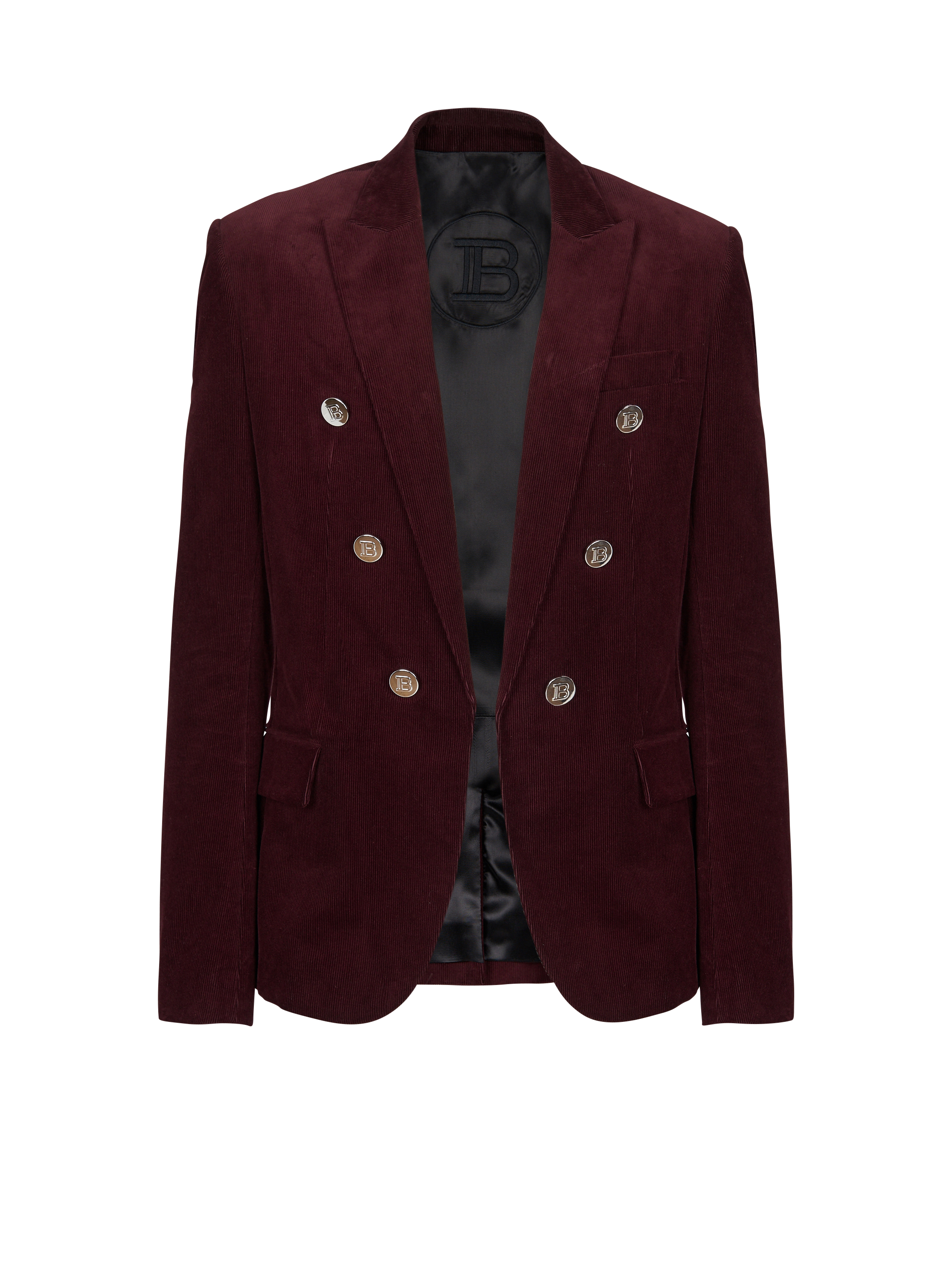 6-button velvet jacket, red, hi-res
