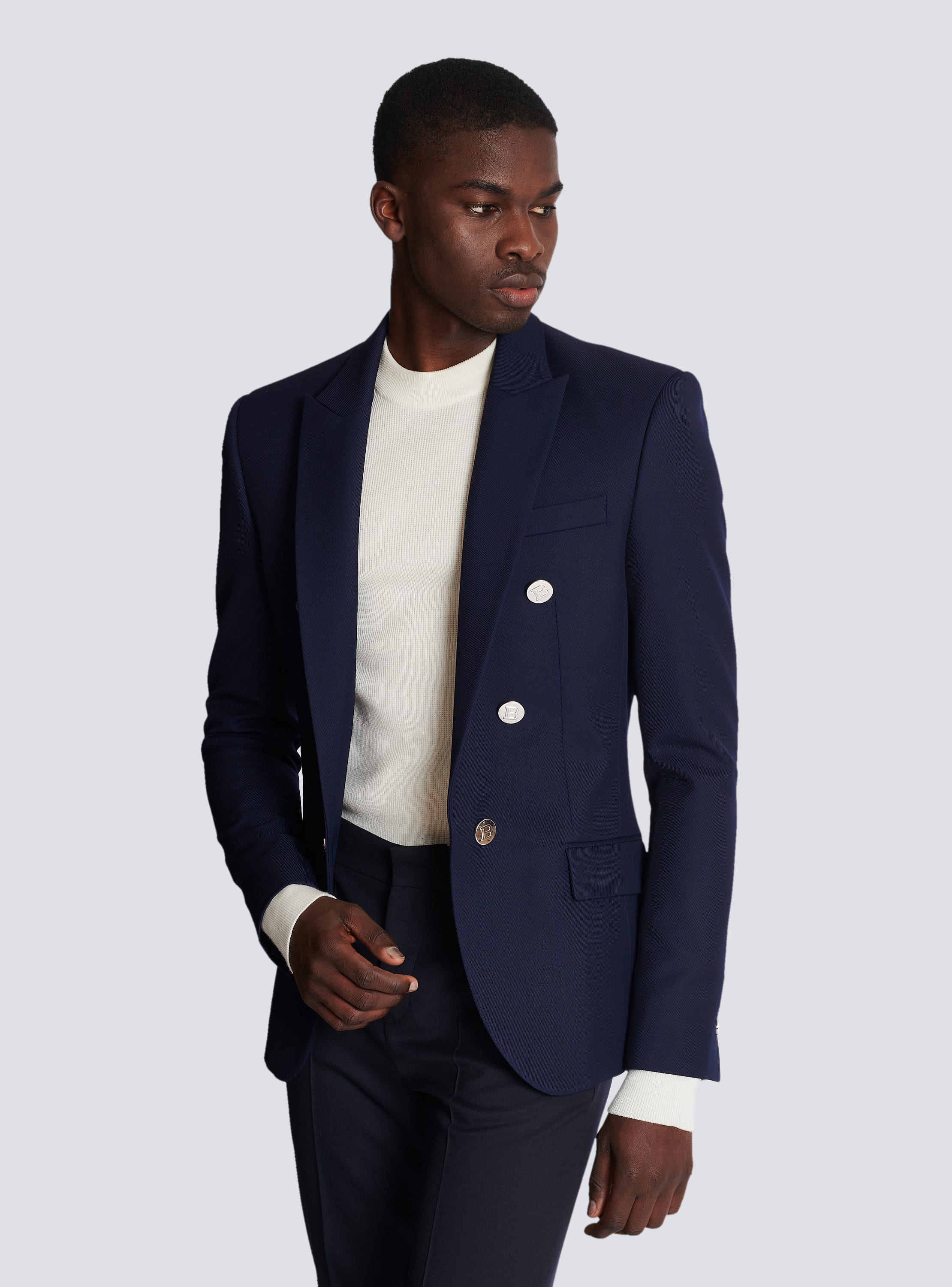 Mens double breasted hot sale blazer navy