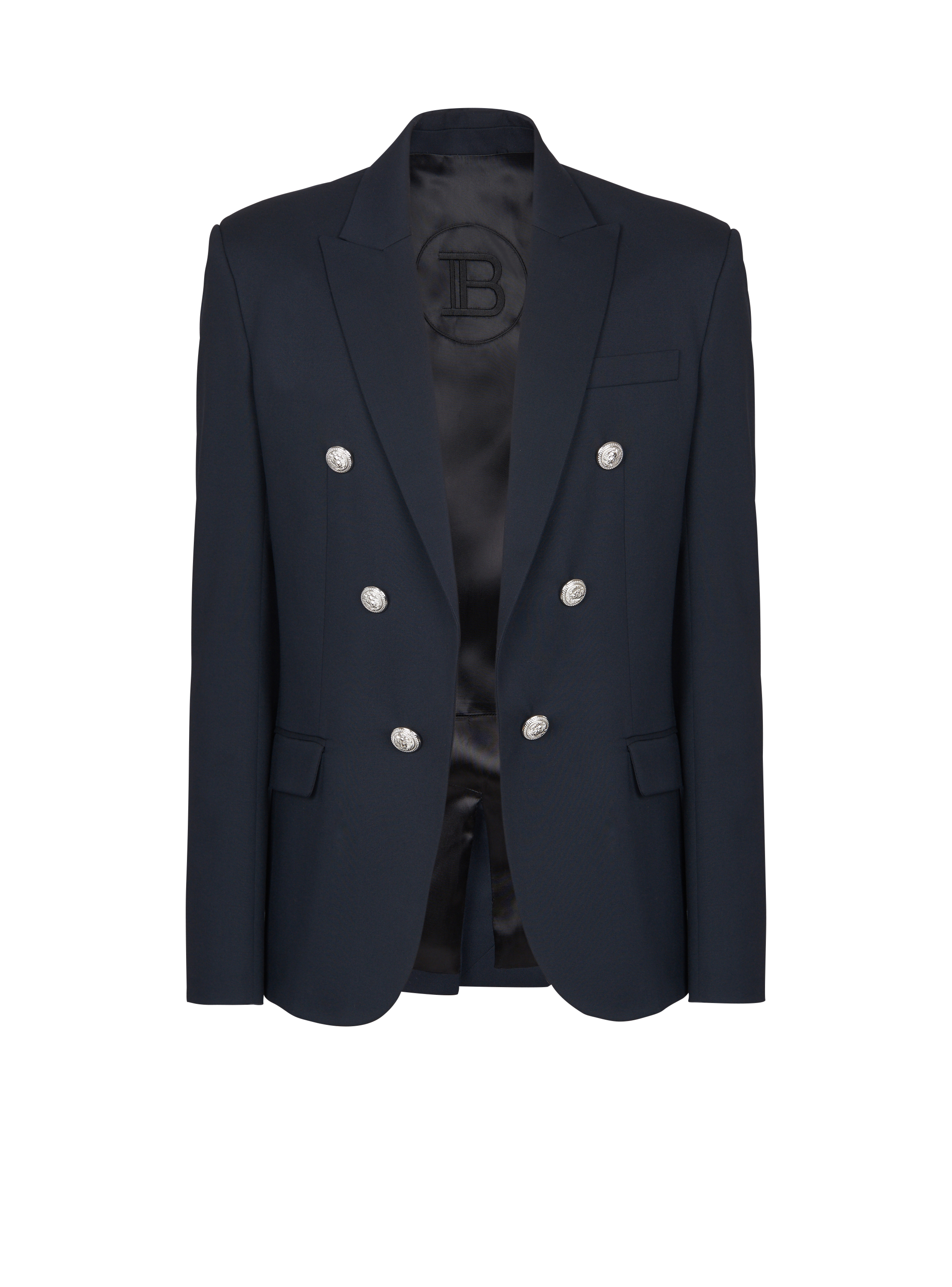 Veste 6 boutons en laine bleu marine Homme BALMAIN