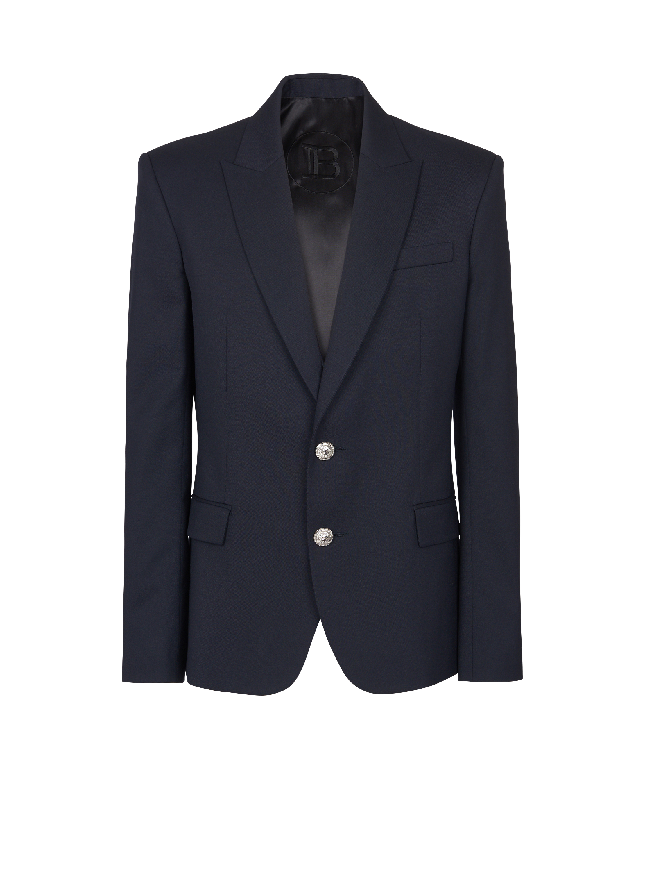 2-button wool jacket, navy, hi-res