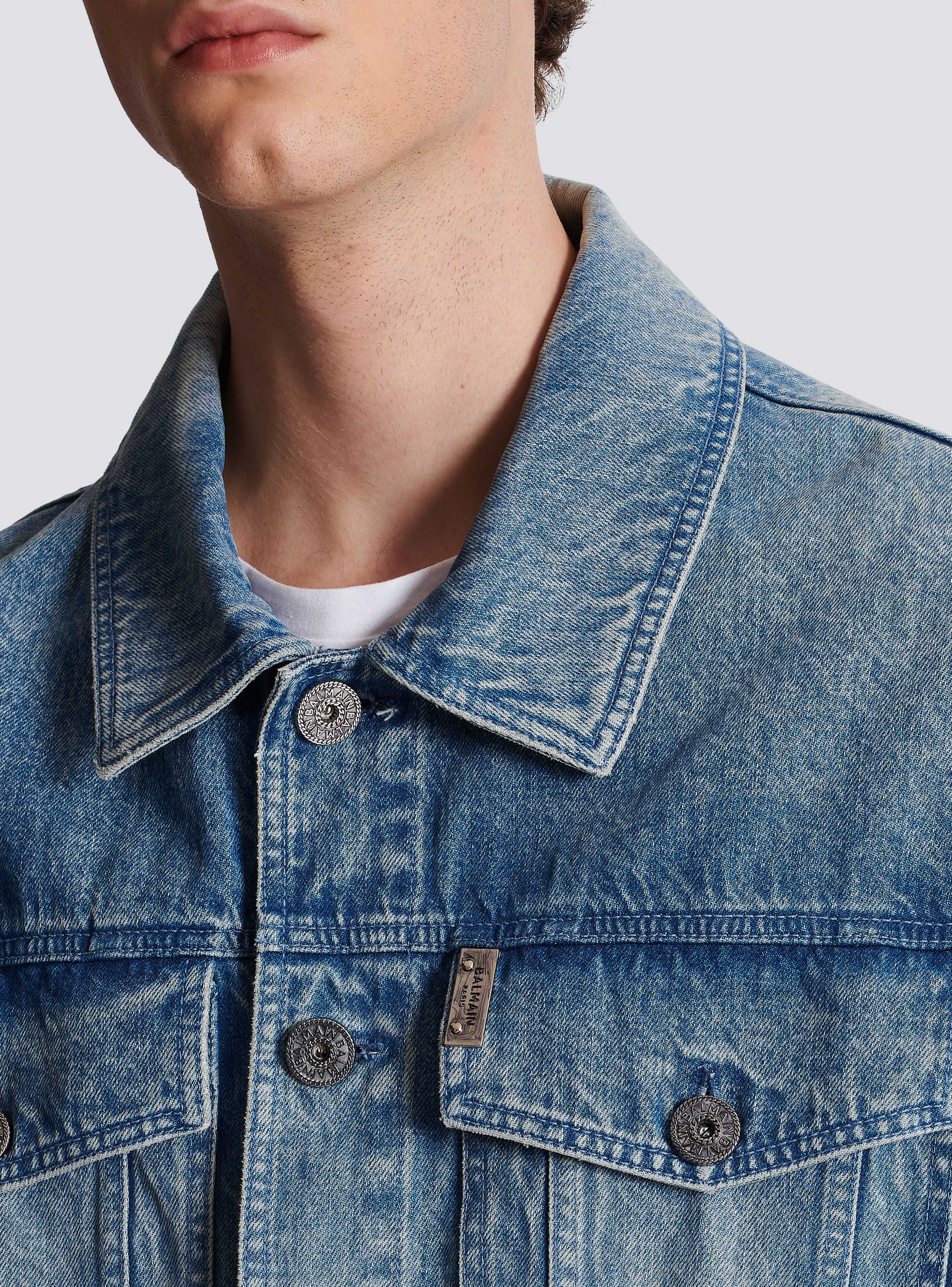 Blue Monogram denim jacket, Balmain