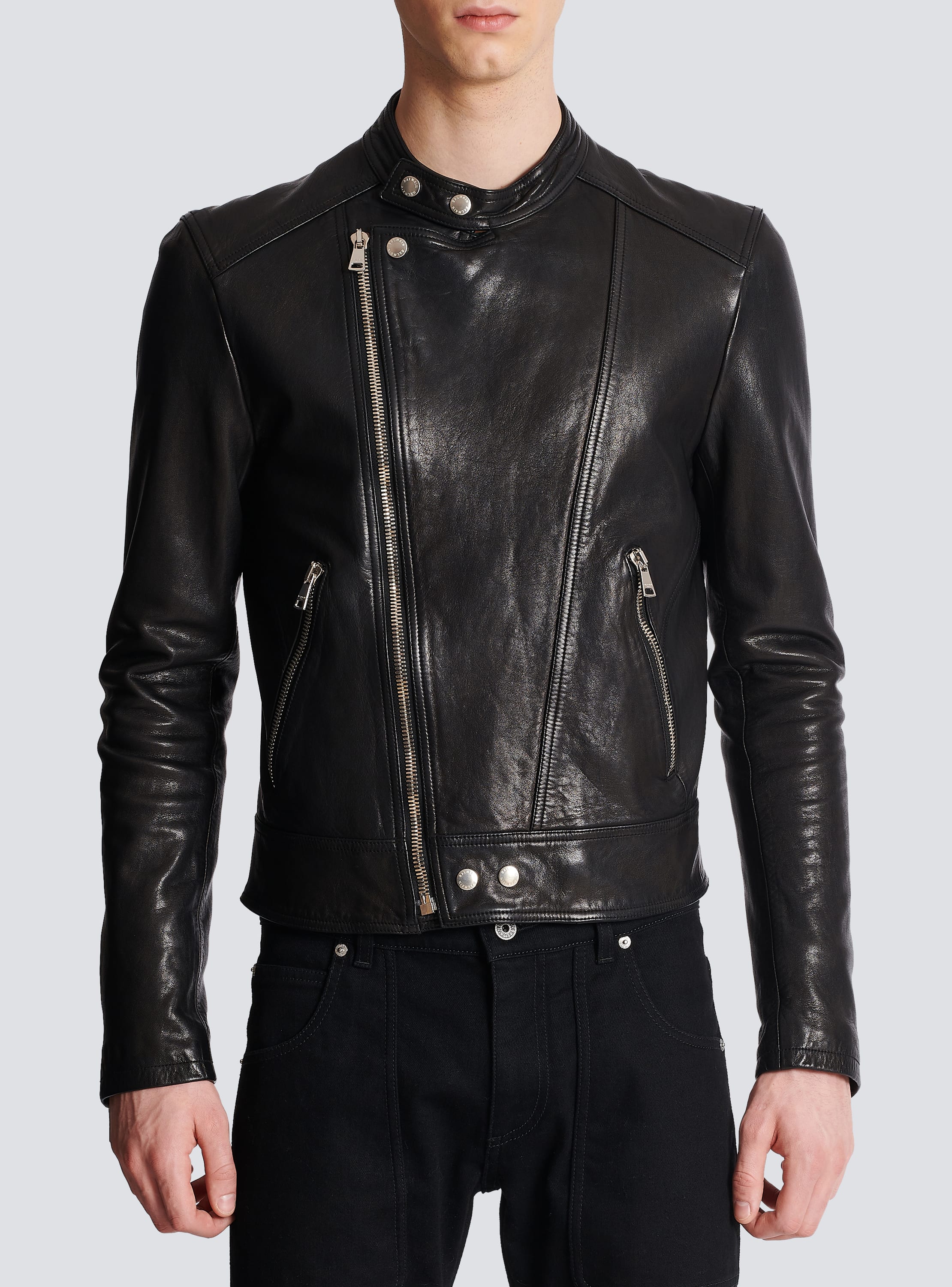 Balmain leather biker store jacket