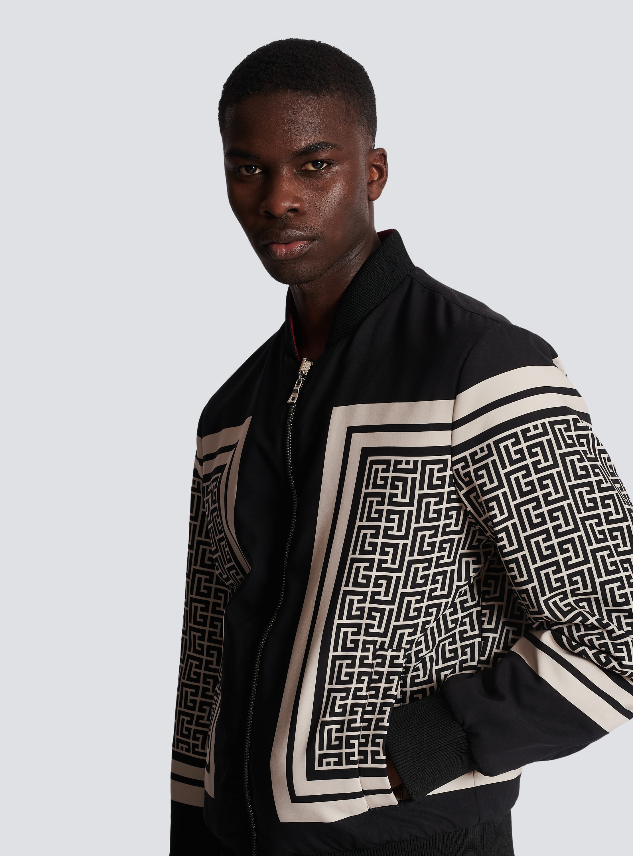 Balmain Men's Reversible Monogram Bomber Jacket - Black - Casual Jackets