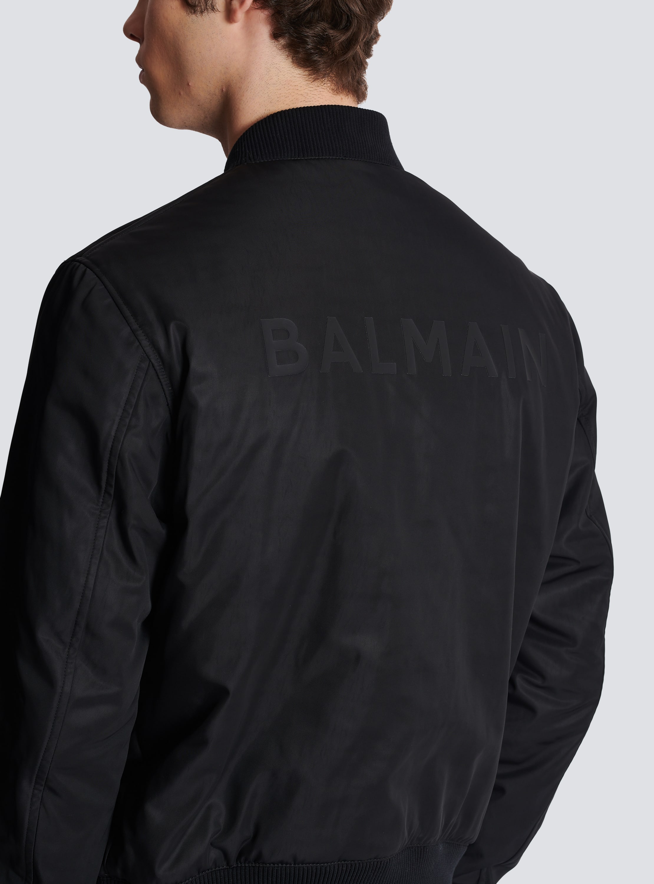 Balmain PB nylon bomber jacket black - Men | BALMAIN