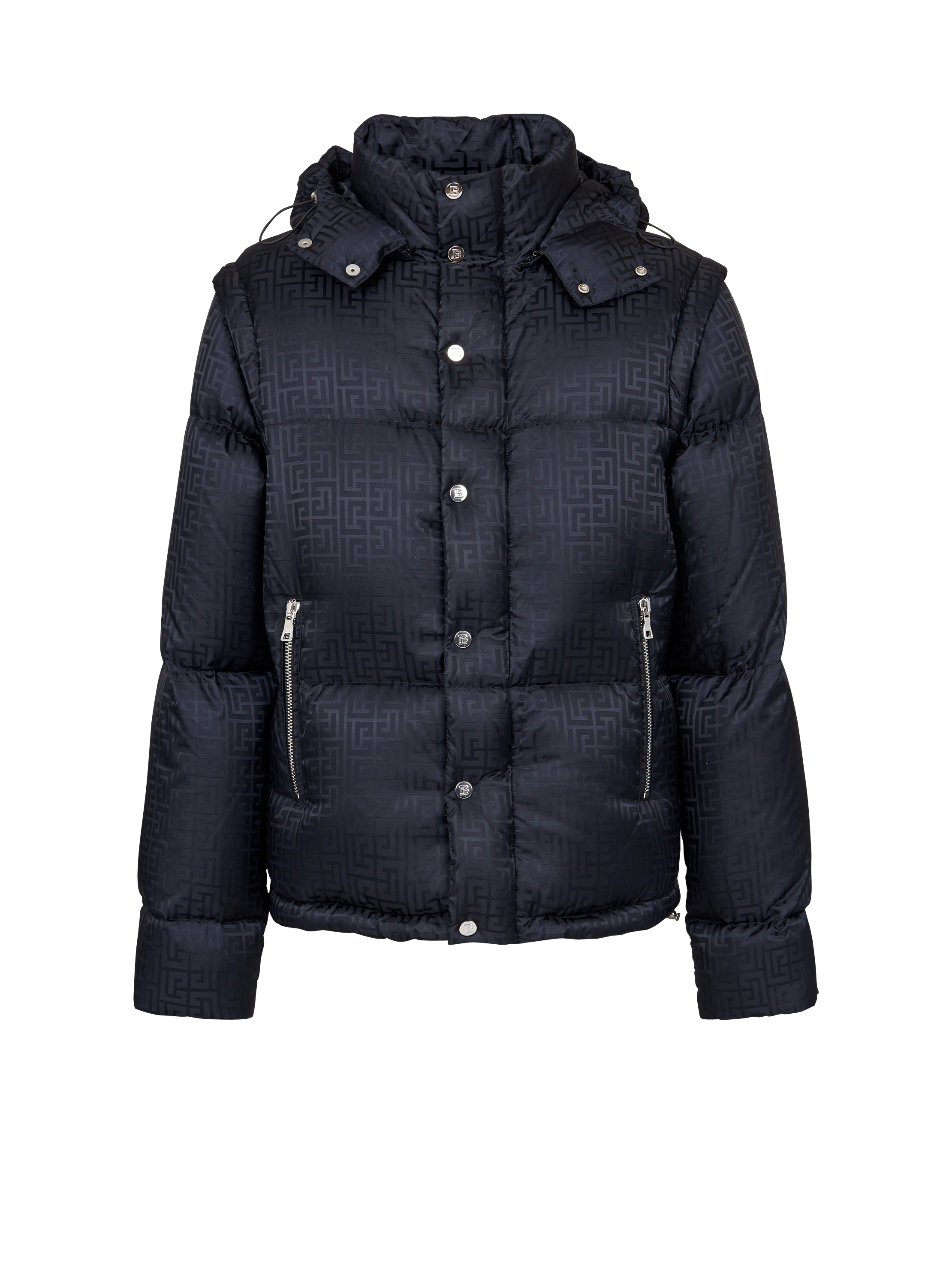 uddybe Beskrive til Monogrammed jacquard puffer jacket black - Men | BALMAIN