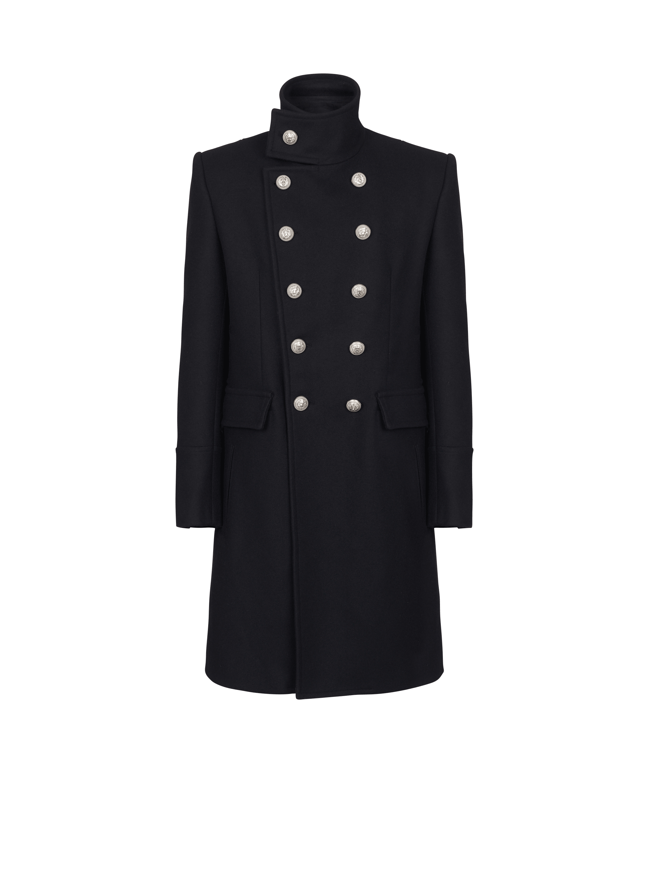 Mid-length military-style coat black - Men | BALMAIN