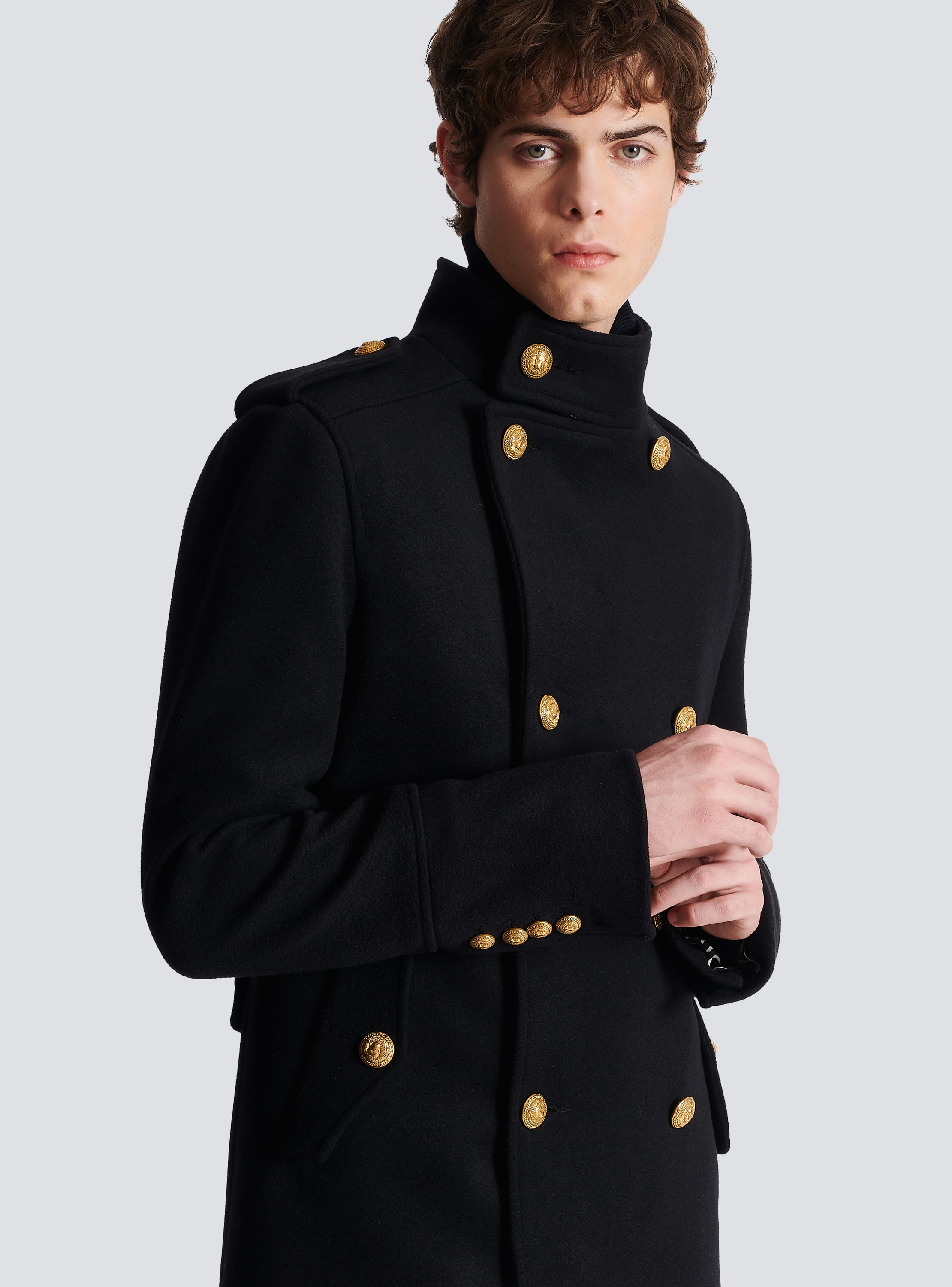 Short military-style coat