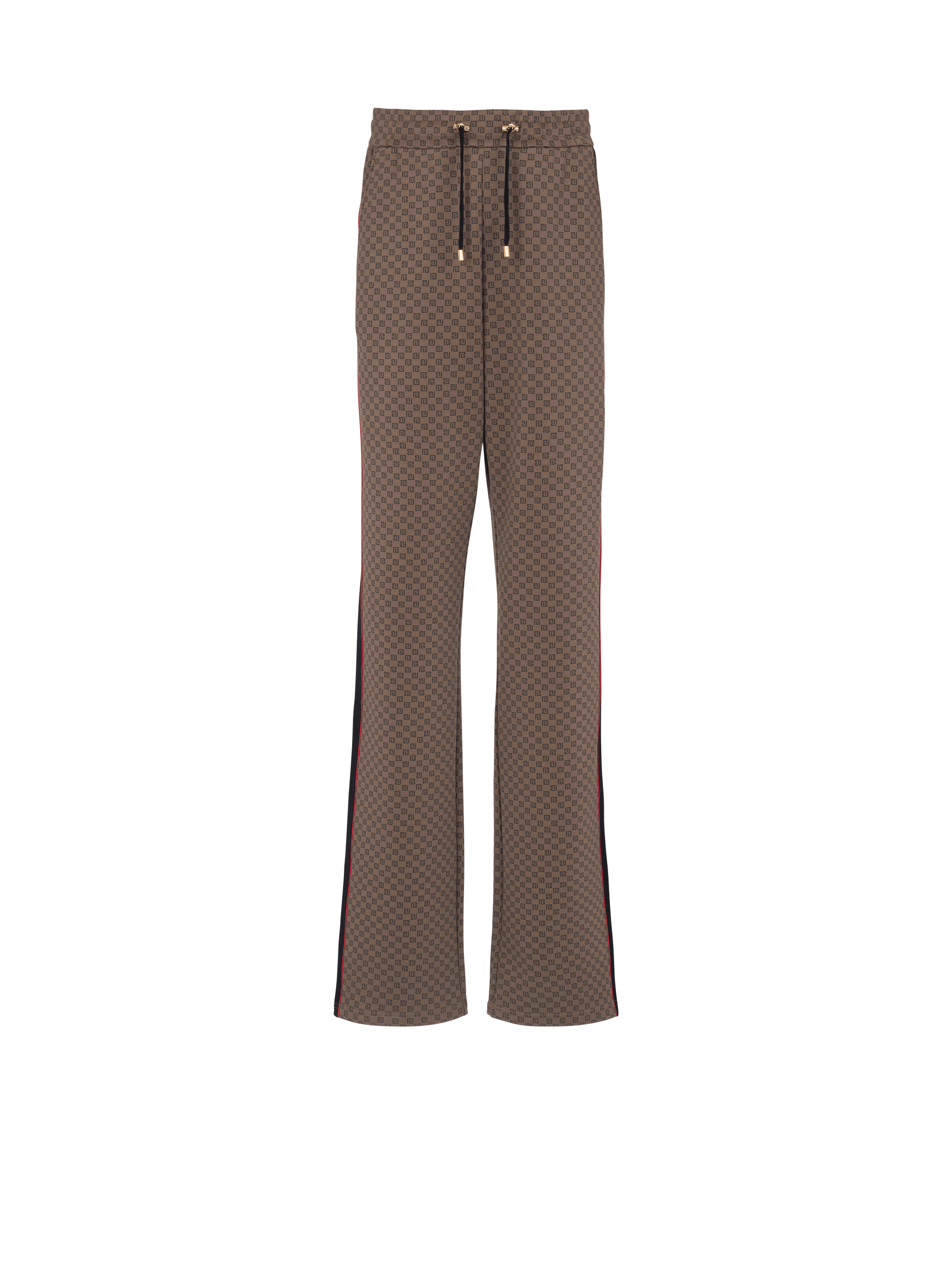 Casual mini monogrammed trousers, brown, hi-res