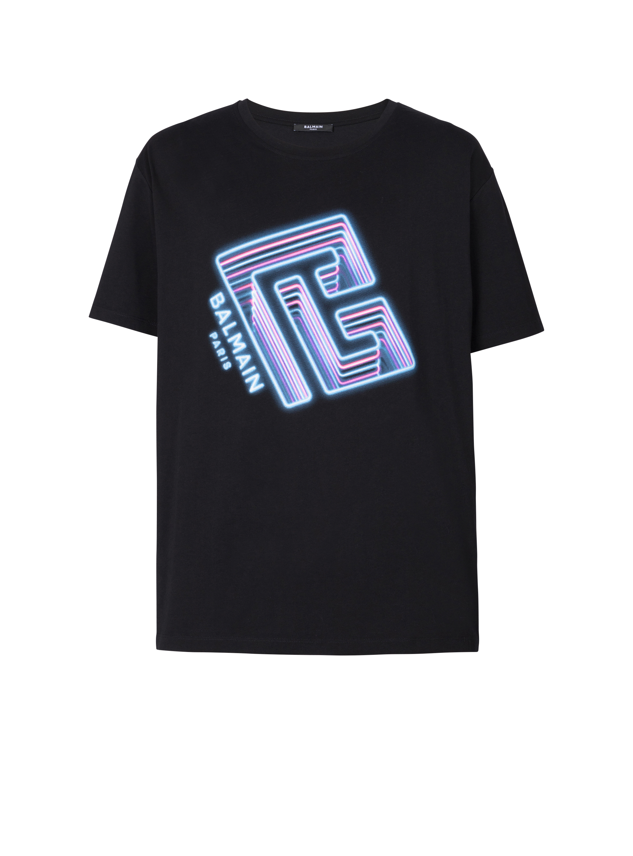 Neon logo T-shirt, black, hi-res