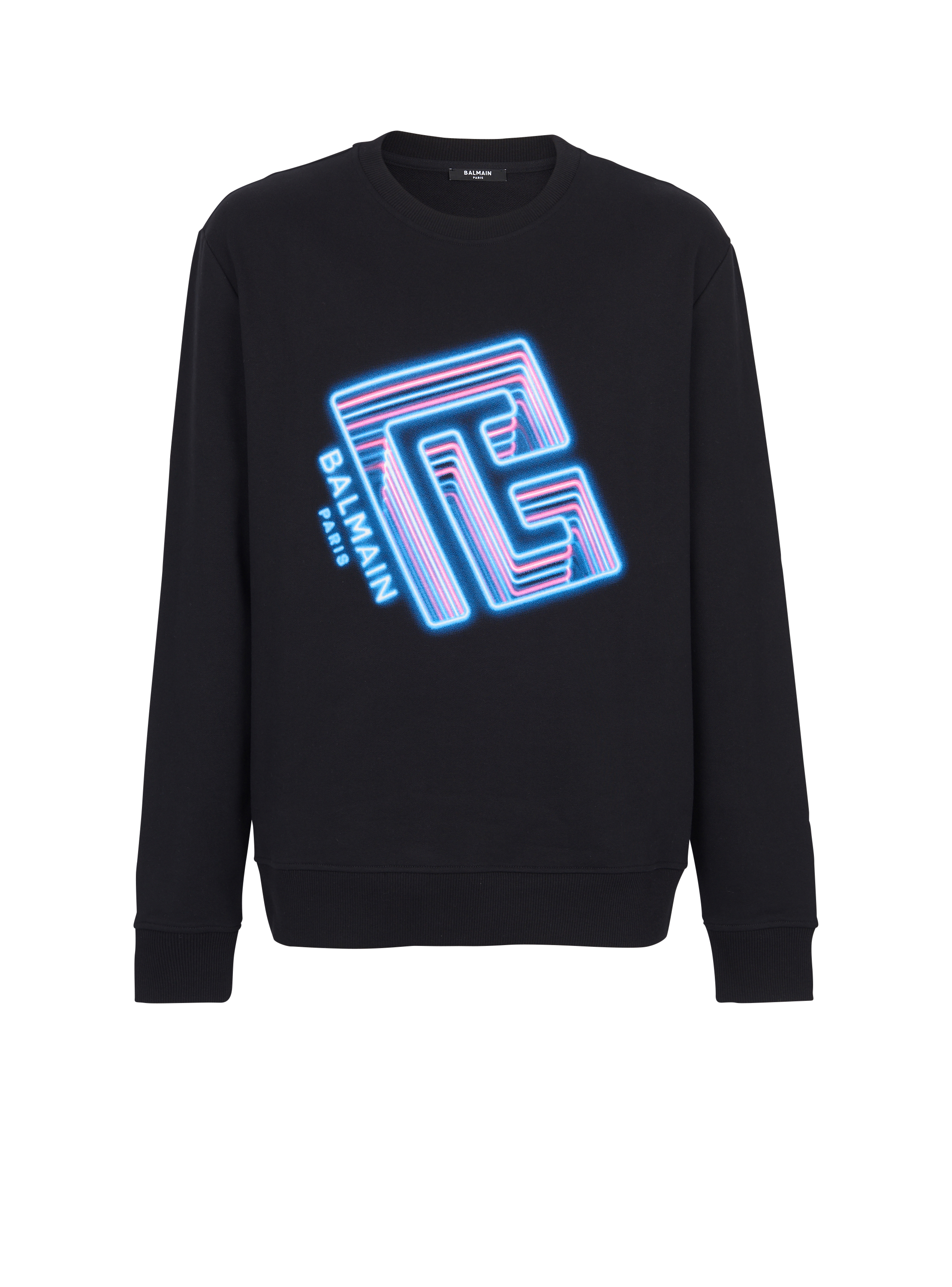 Sweatshirt mit Neon Logo-Print, schwarz, hi-res