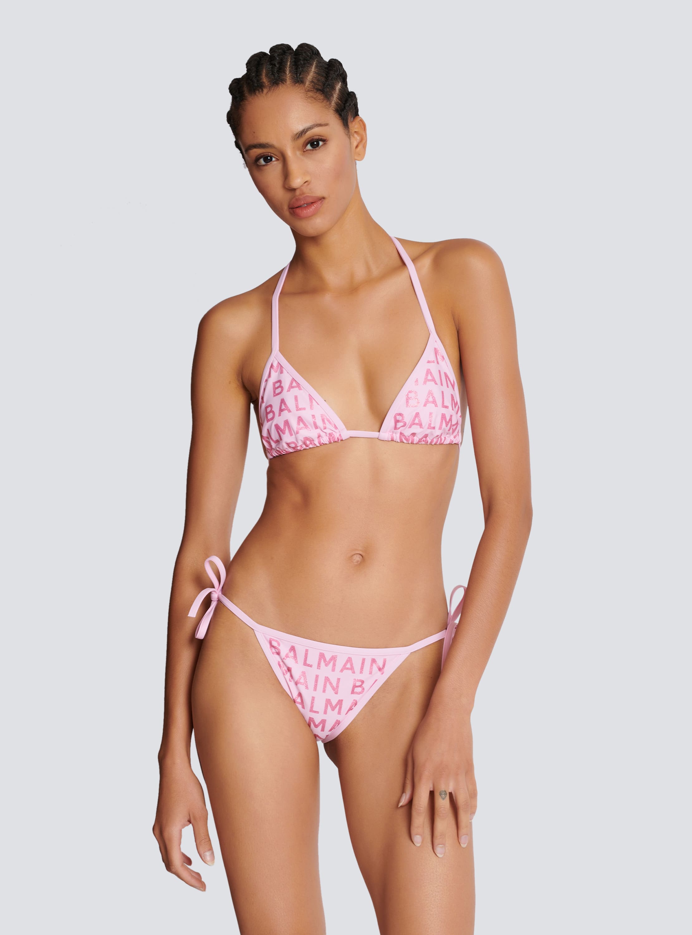 Balmain Bra With Logo in Pink