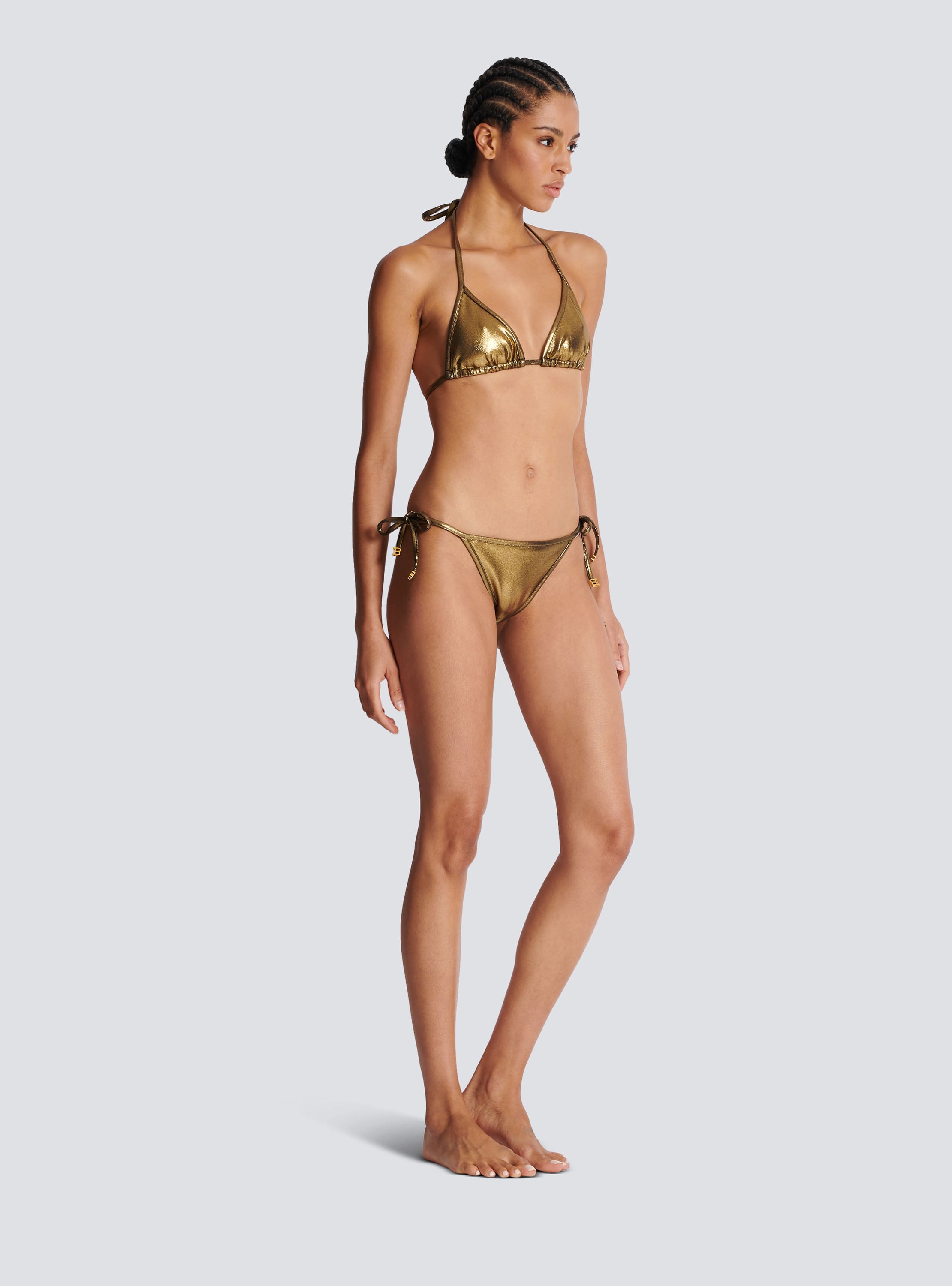 Metallic triangle bikini gold Women BALMAIN