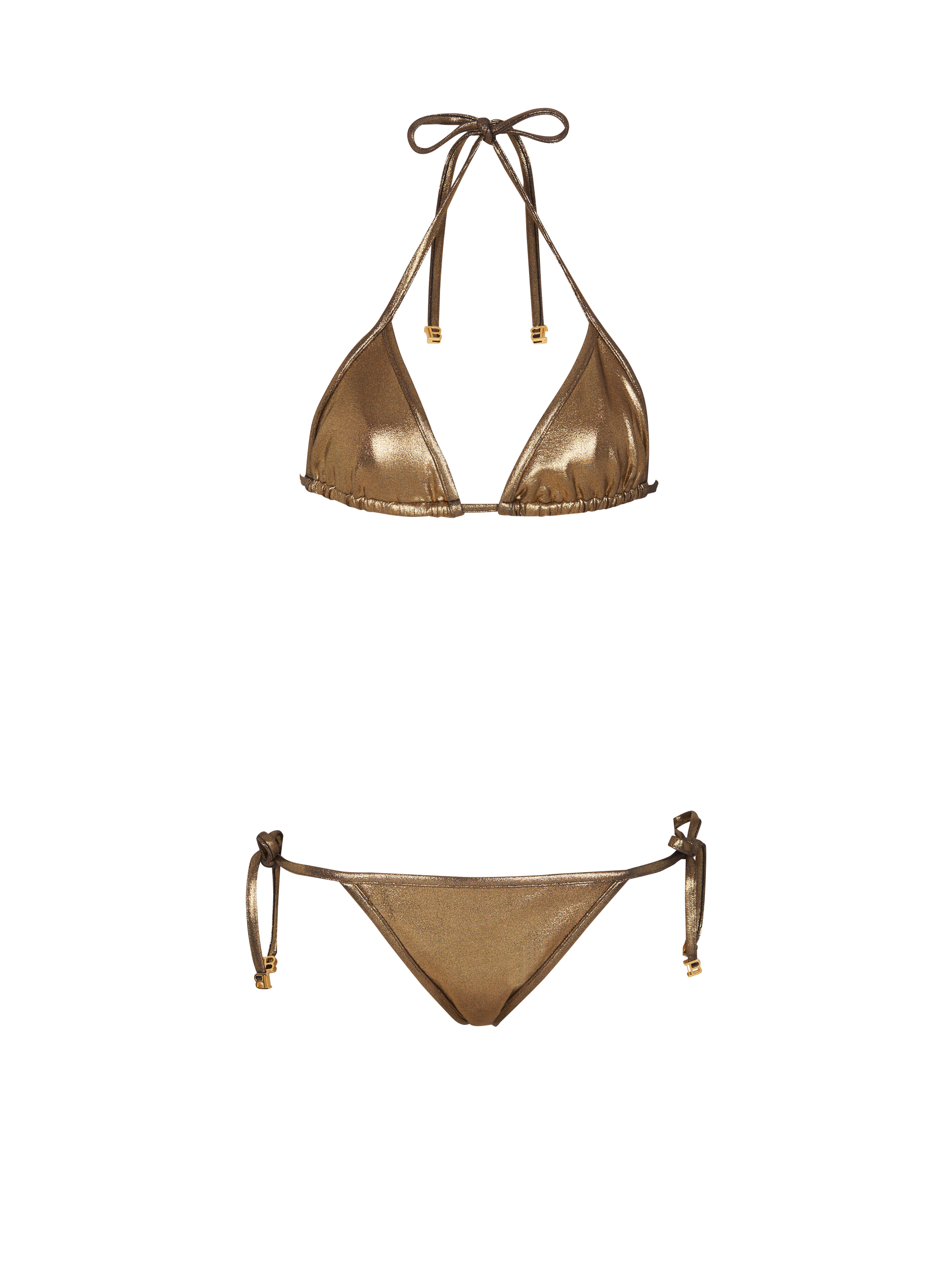 Bikini en forma de triángulo metalizado