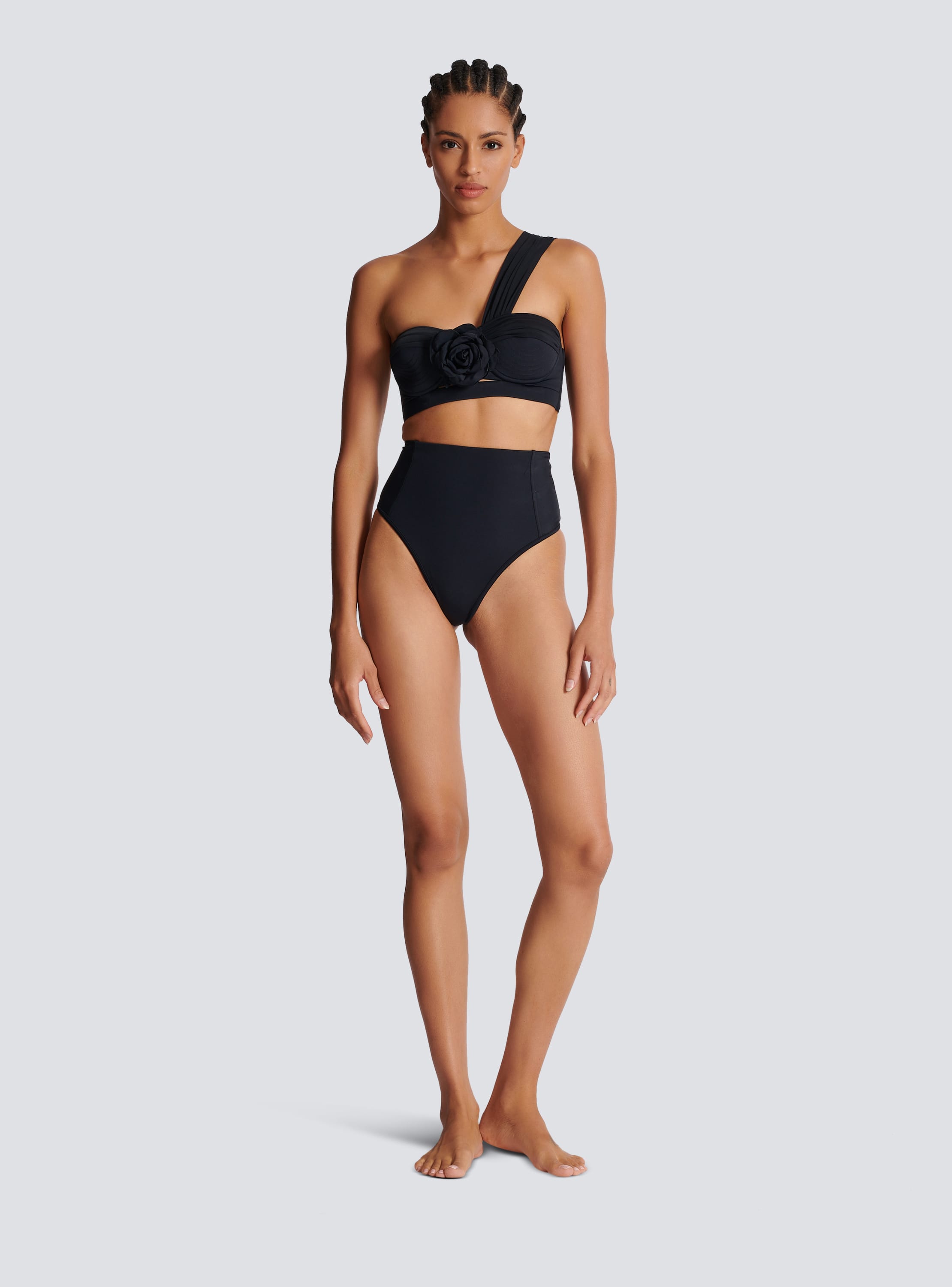 Asymmetric two-piece swimming costume