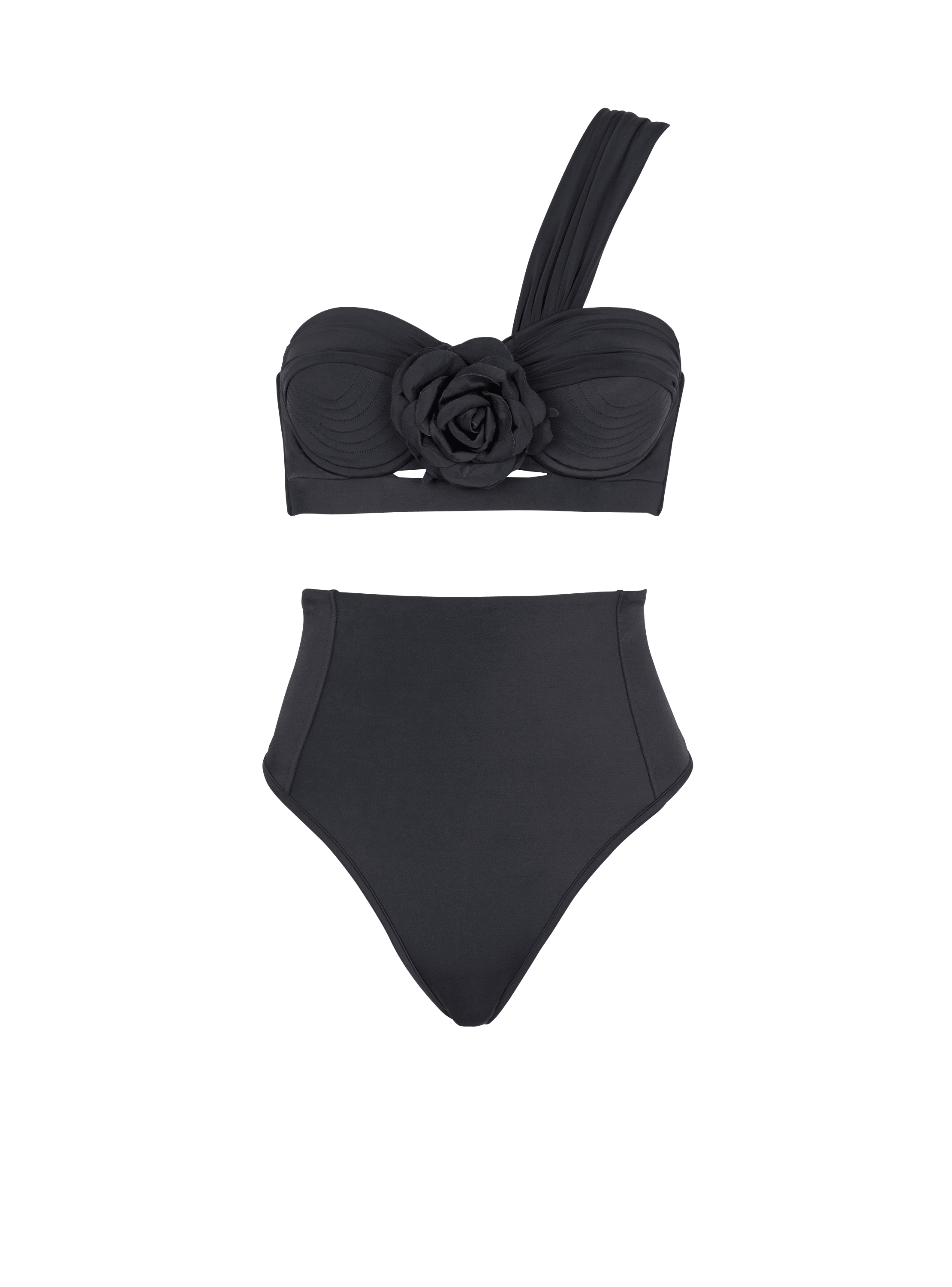 Asymmetric two-piece swimming costume - Women | BALMAIN