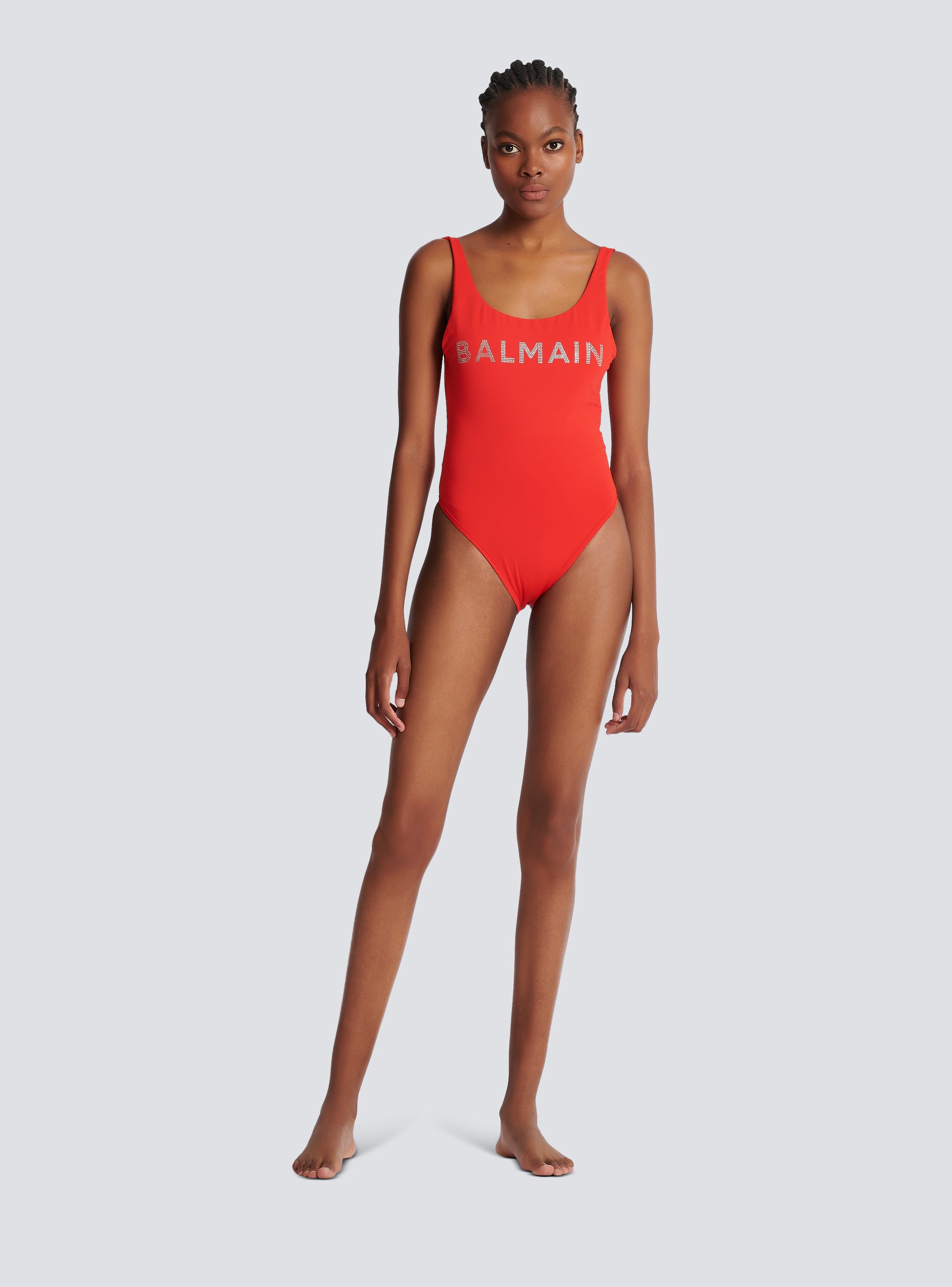 Balmain logo swimsuit red Women BALMAIN