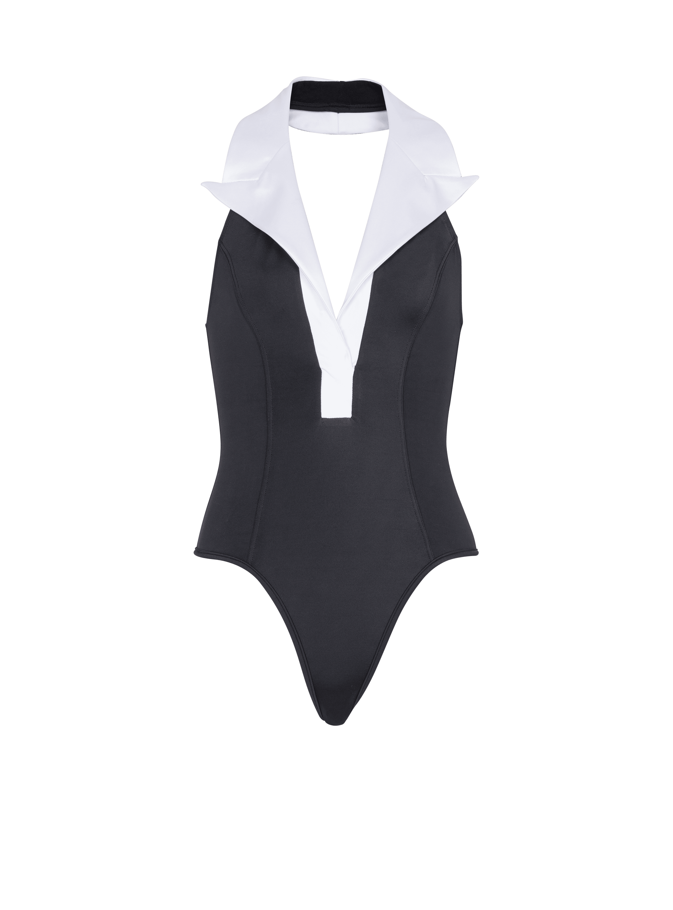 Maillot de bain une pièce à col contrasté