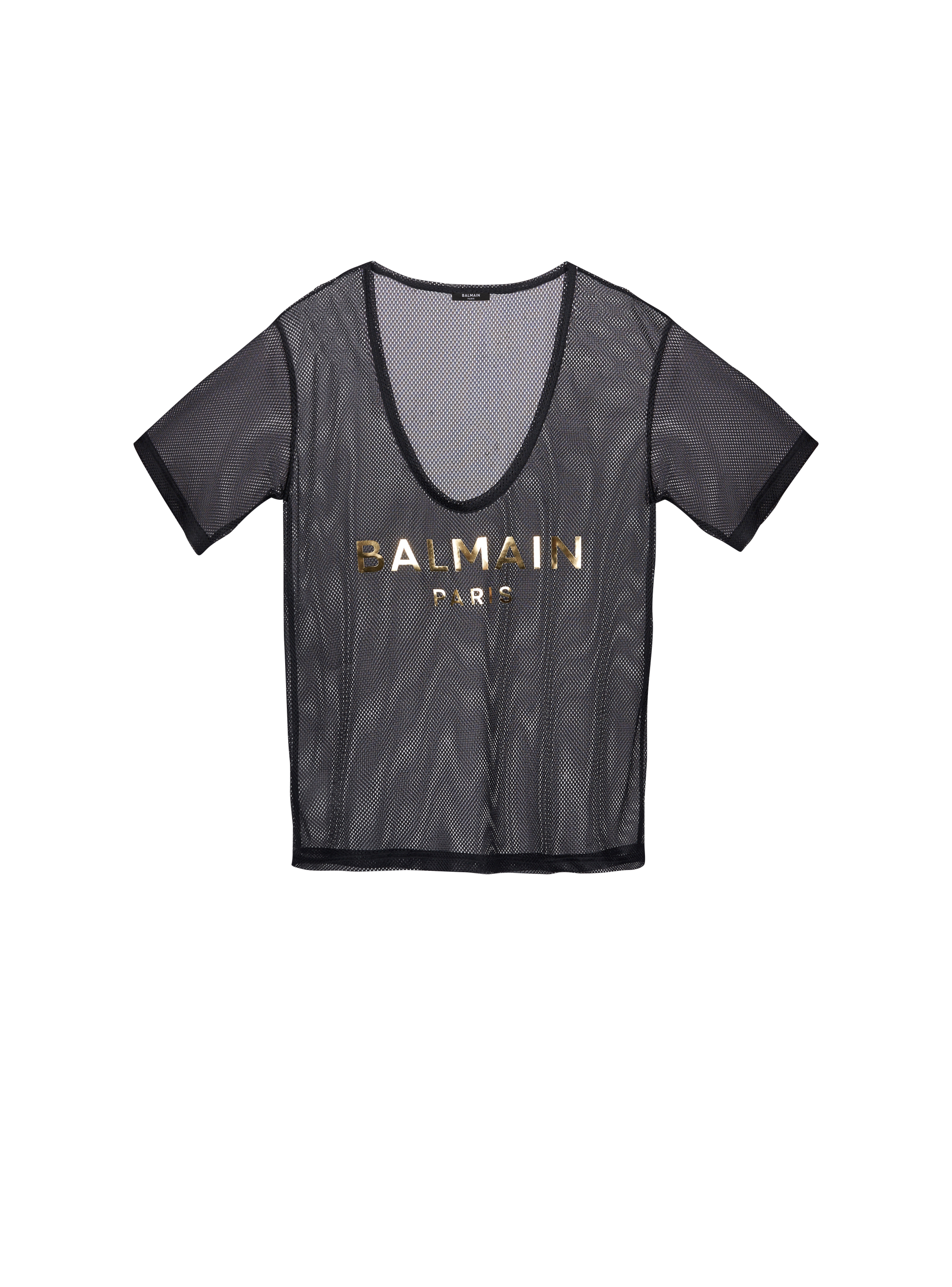 T-Shirt Balmain Paris in rete