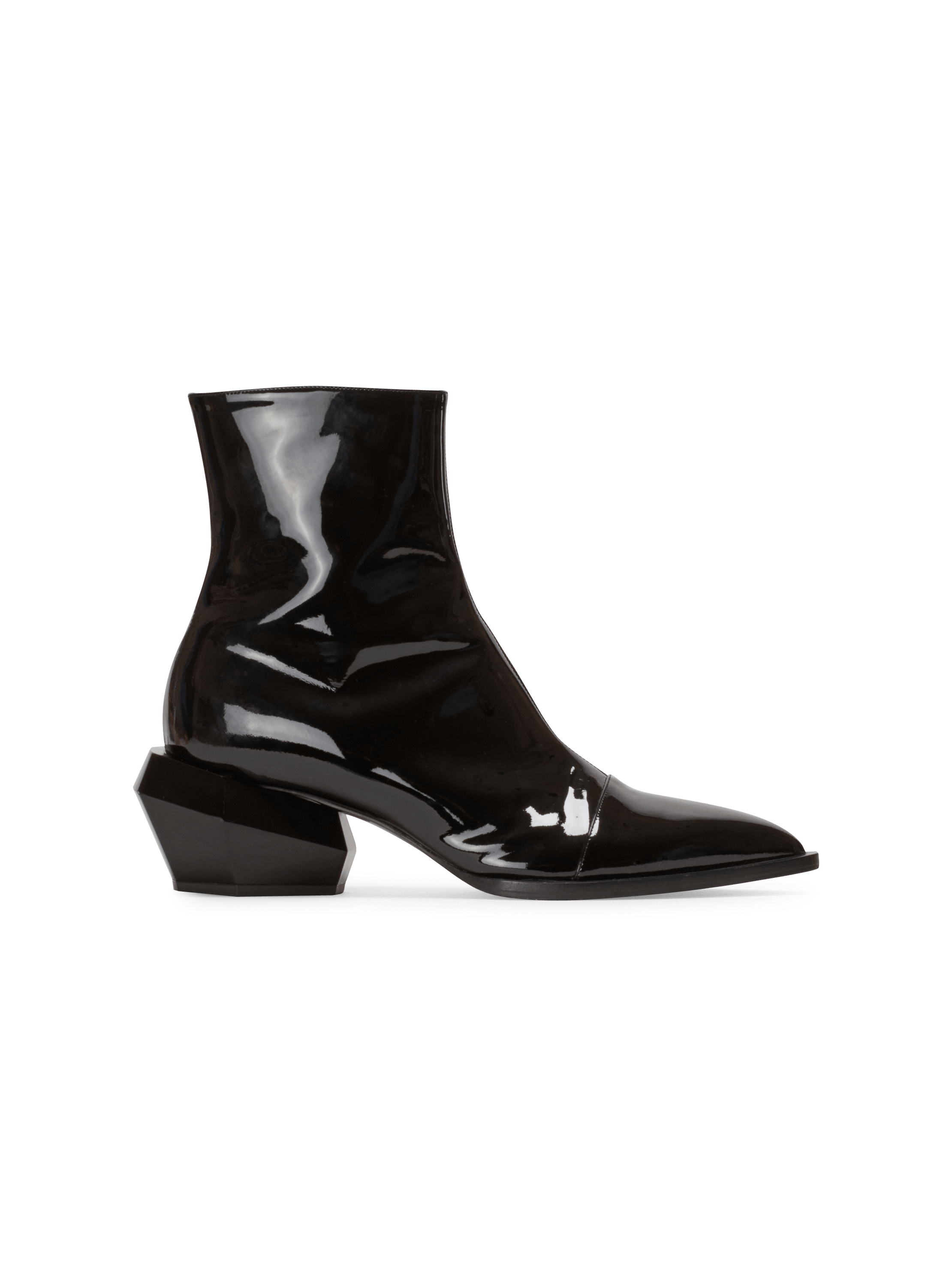 Mens black hot sale patent boots