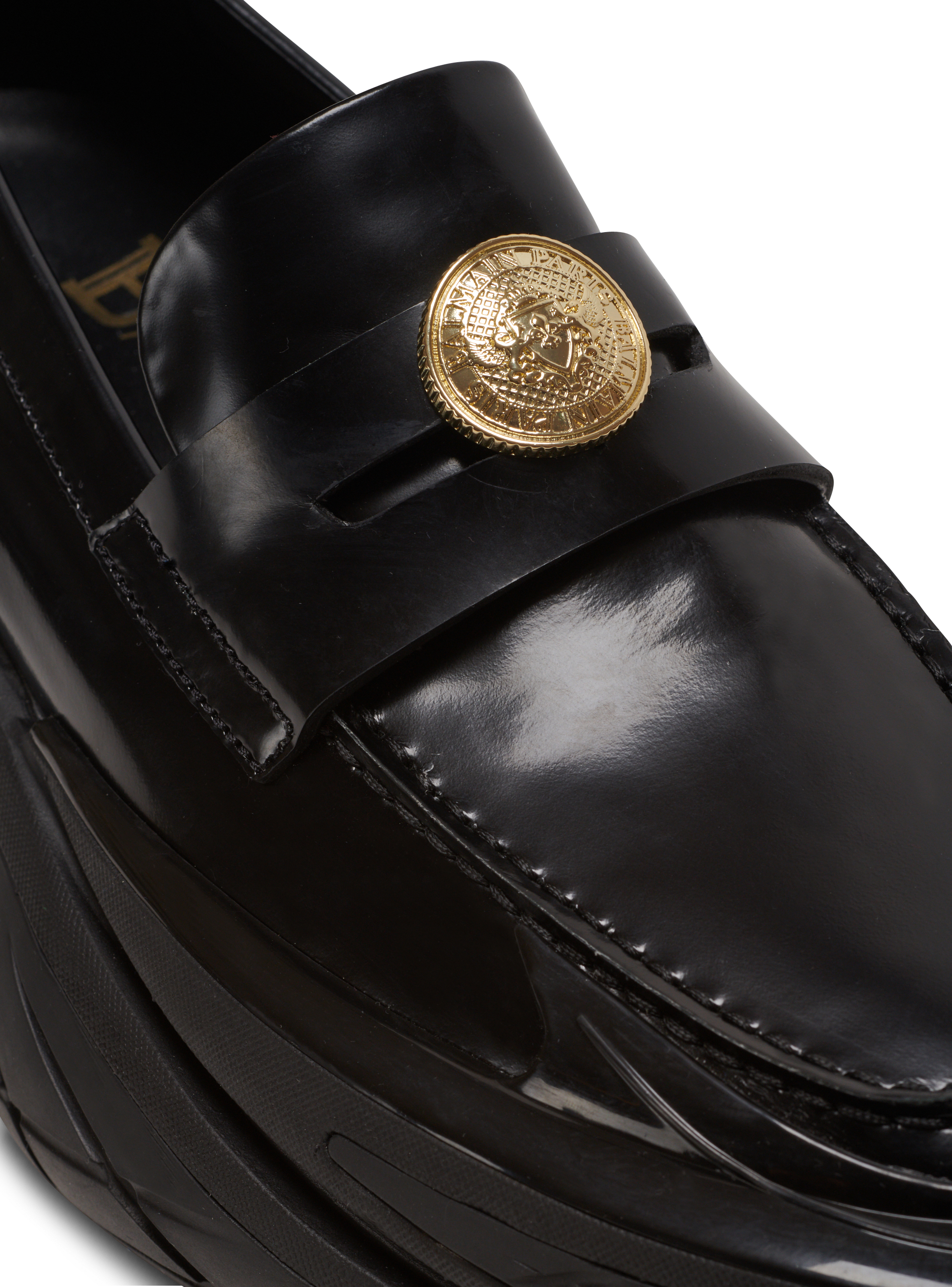 Leather Unicorn loafer sneakers black Men BALMAIN